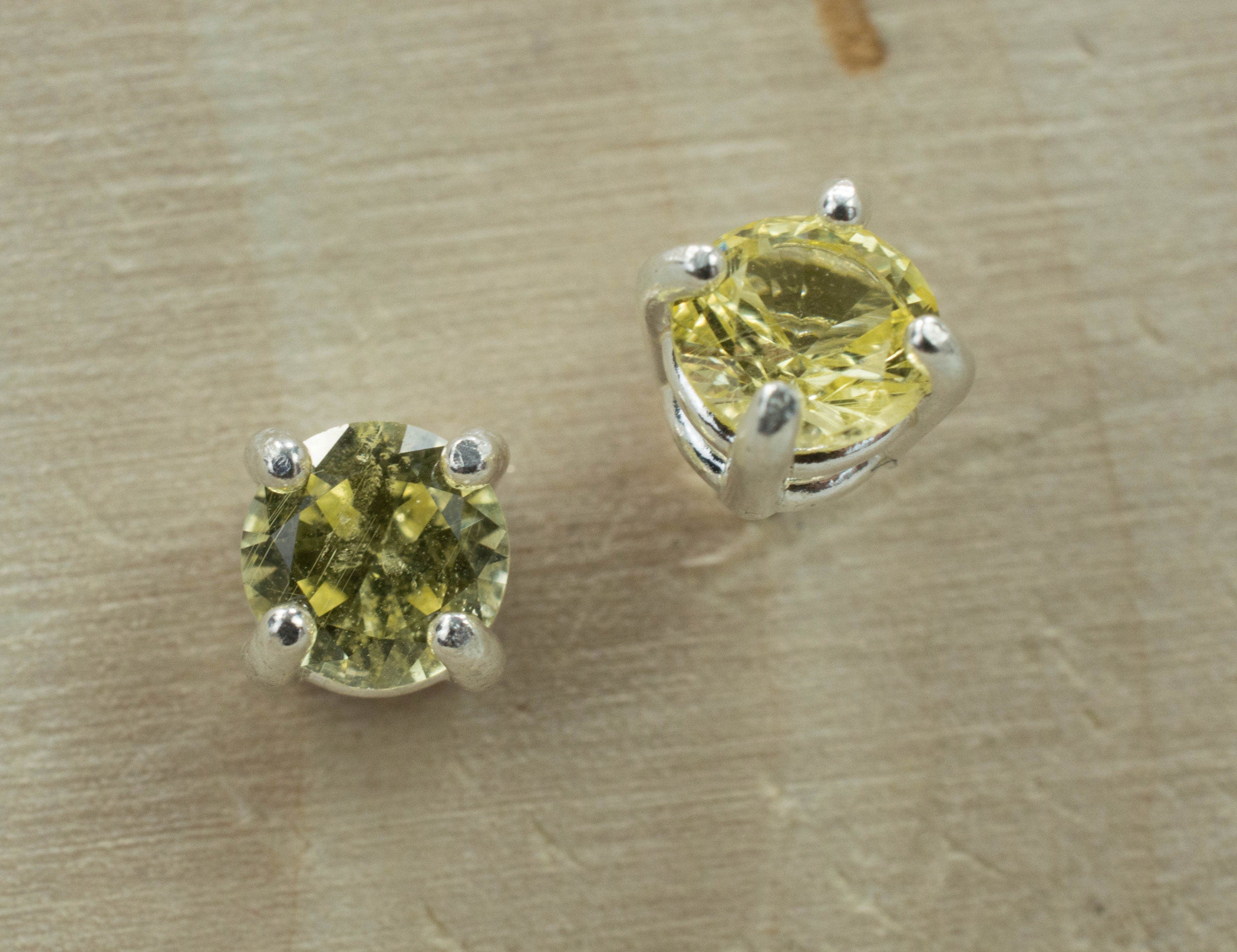 Danburite Earrings; Natural Untreated Tanzania Yellow Danburite - Mark Oliver Gems