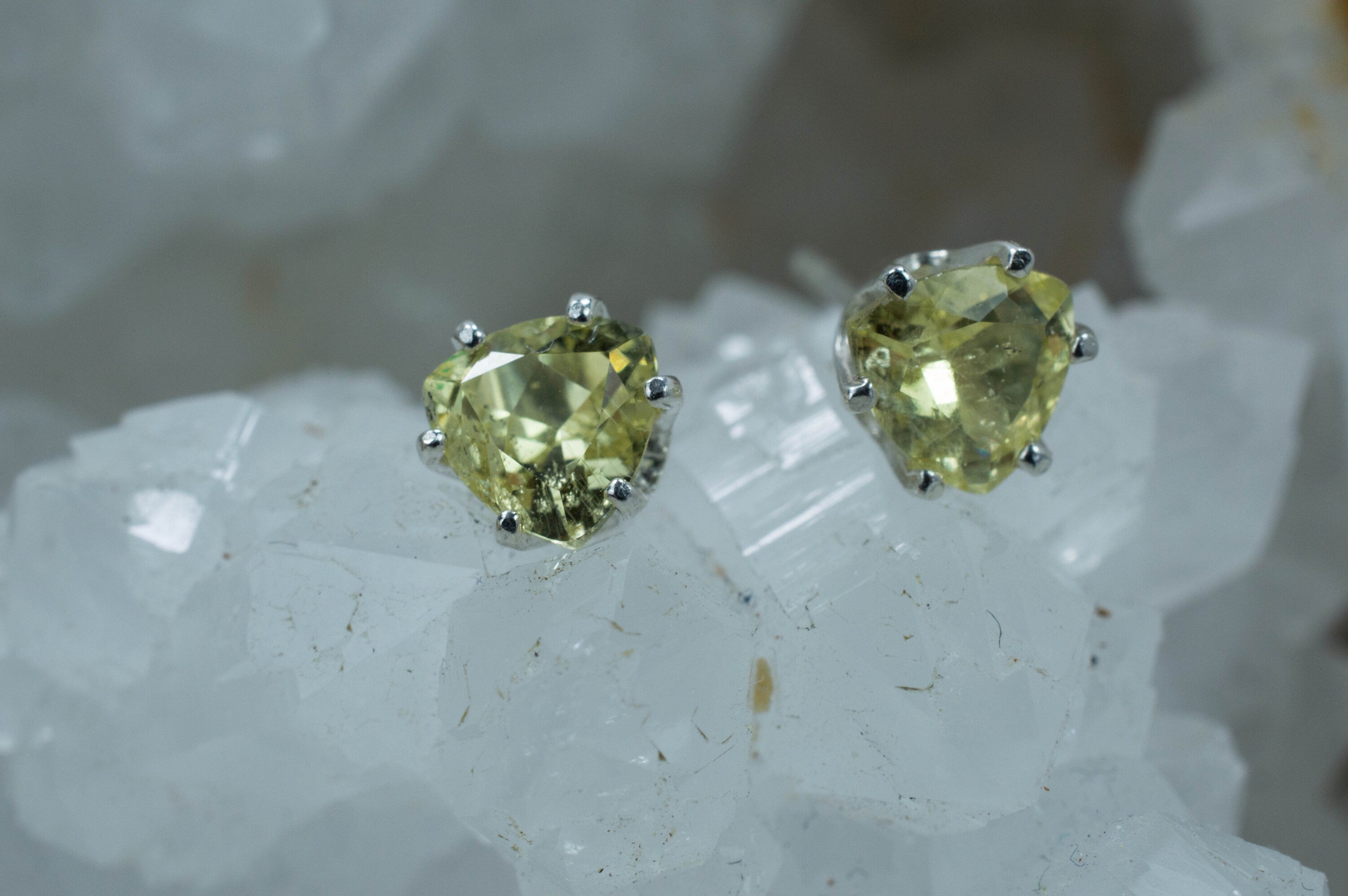 Danburite Earrings; Natural Untreated Tanzanian Mined Yellow Danburite - Mark Oliver Gems