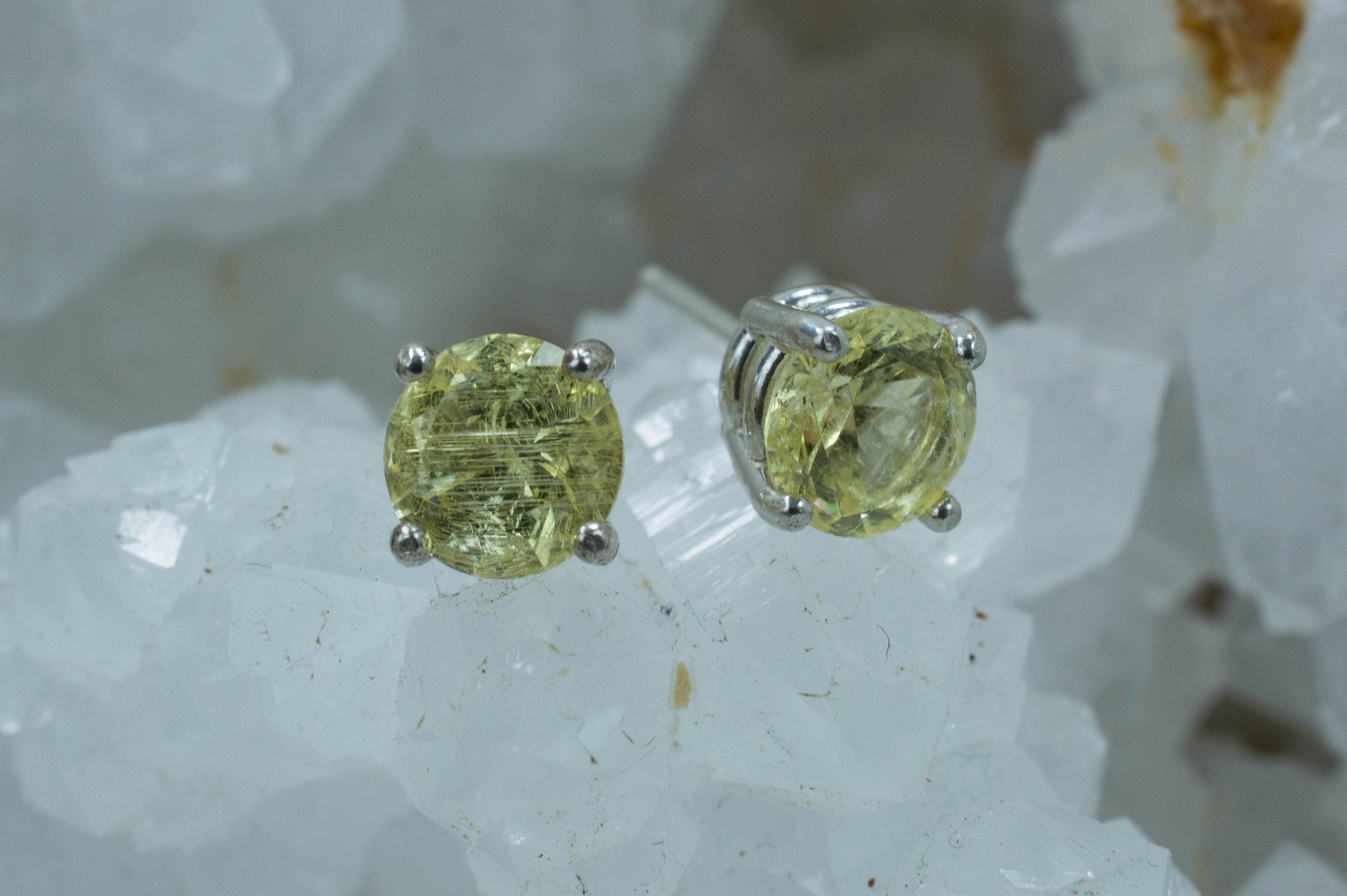 Danburite Earrings; Genuine Untreated Tanzania Mined Yellow Danburite - Mark Oliver Gems