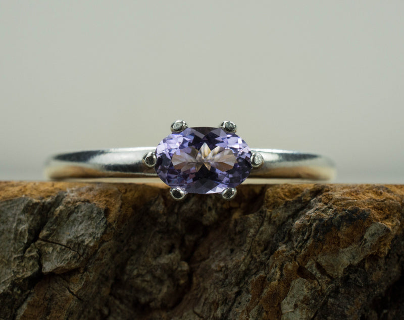 Purple Scapolite Ring; Genuine Untreated Tanzania Scapolite
