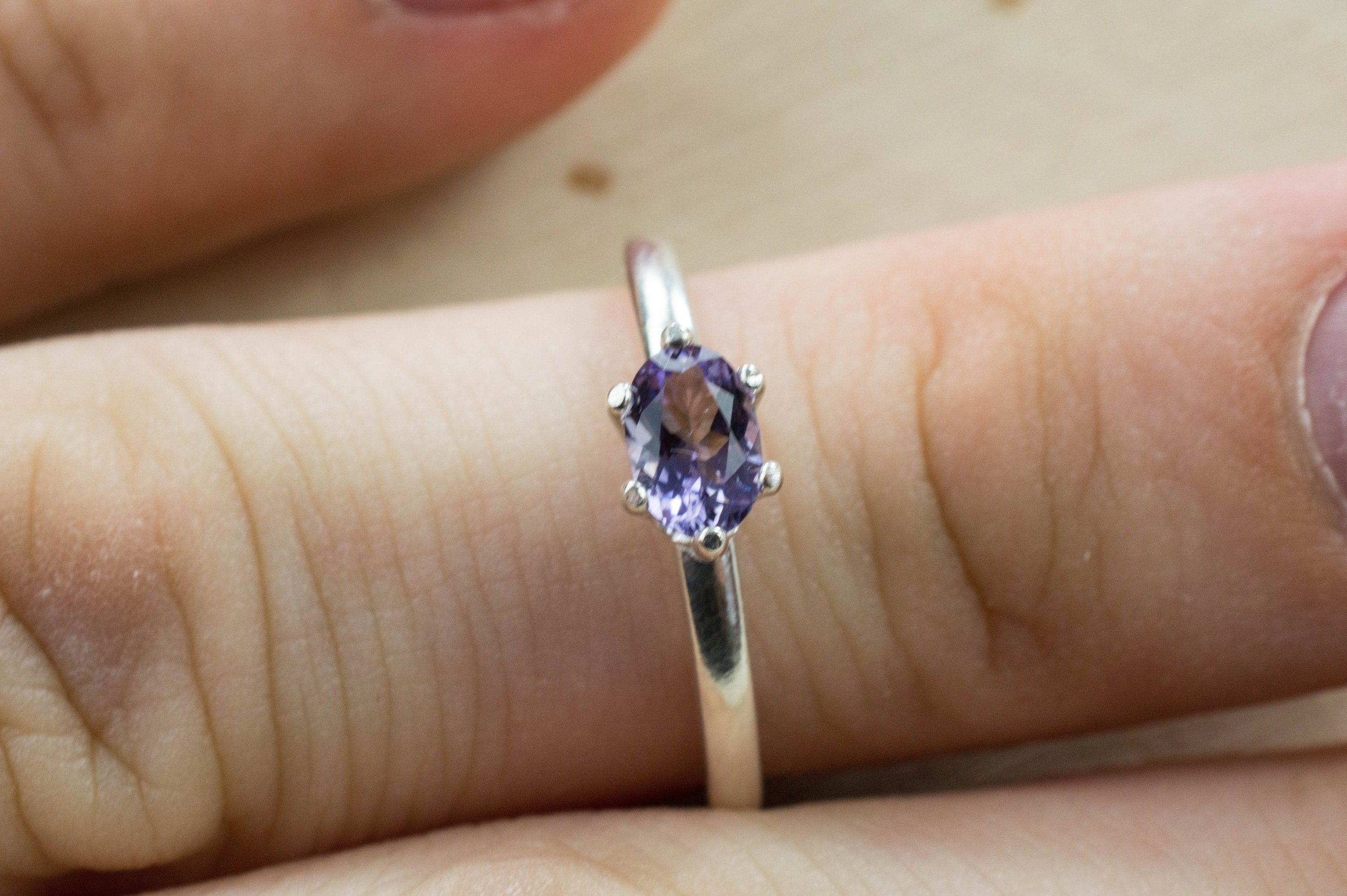 Purple Scapolite Ring; Genuine Untreated Tanzania Scapolite - Mark Oliver Gems