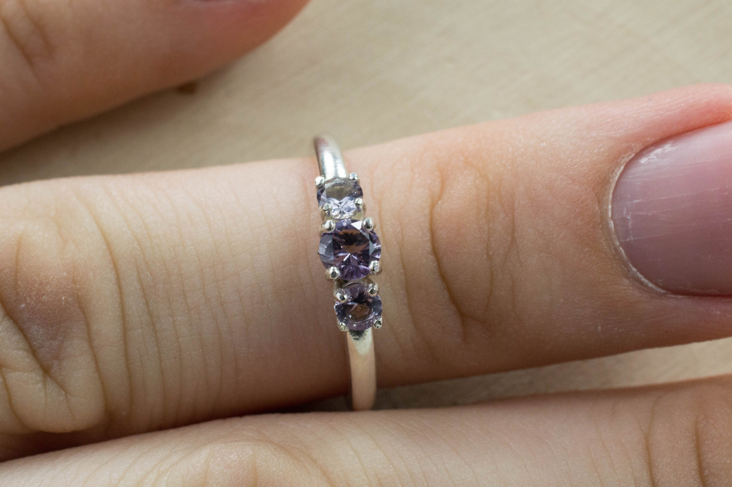 Purple Scapolite Ring; Natural Untreated Tanzania Scapolite - Mark Oliver Gems