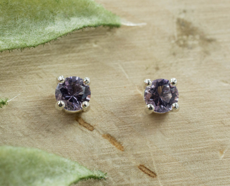 Purple Scapolite Earrings, Genuine Untreated Tanzania Scapolite