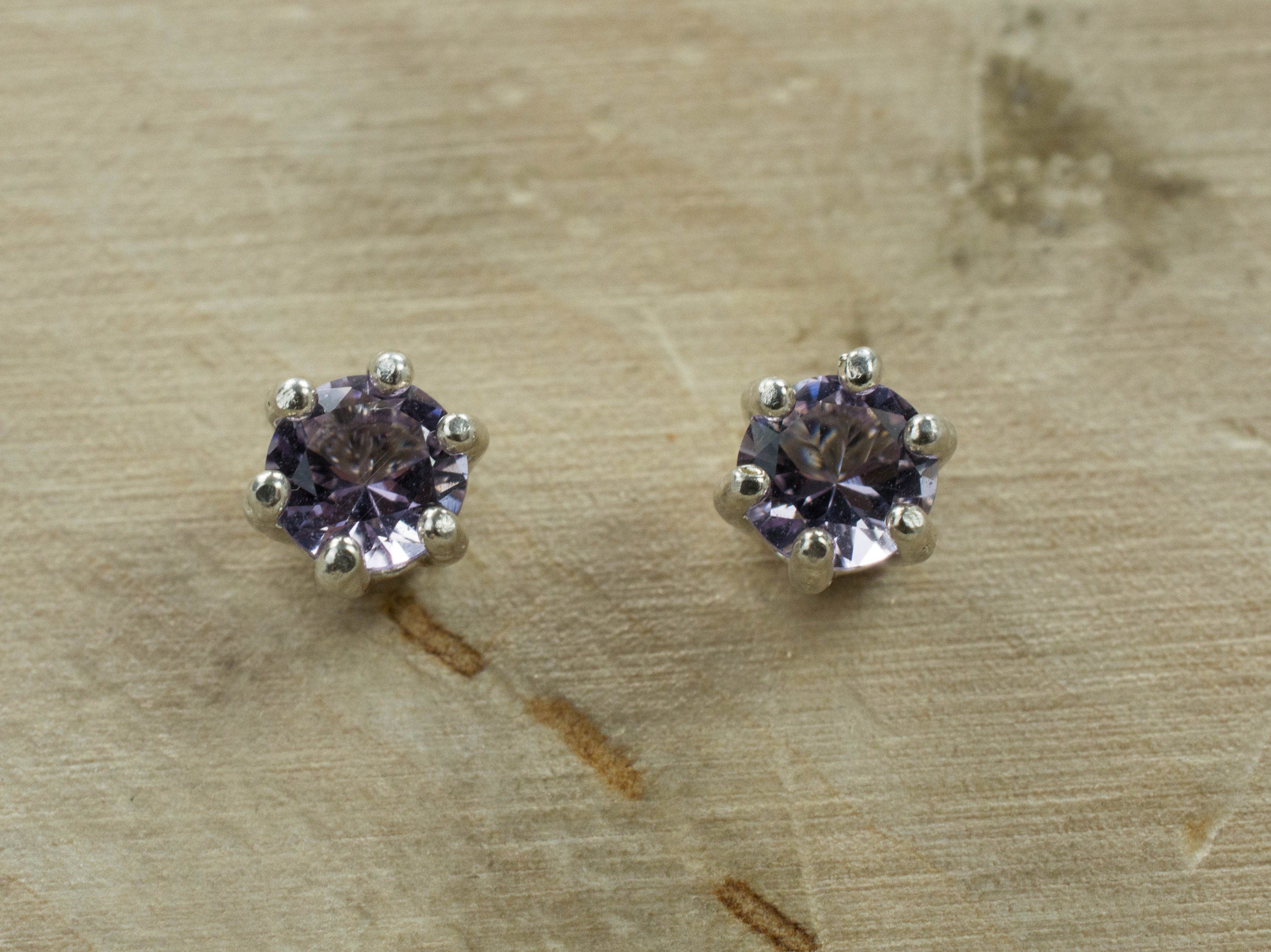 Purple Scapolite Earrings, Natural Untreated Tanzania Scapolite - Mark Oliver Gems