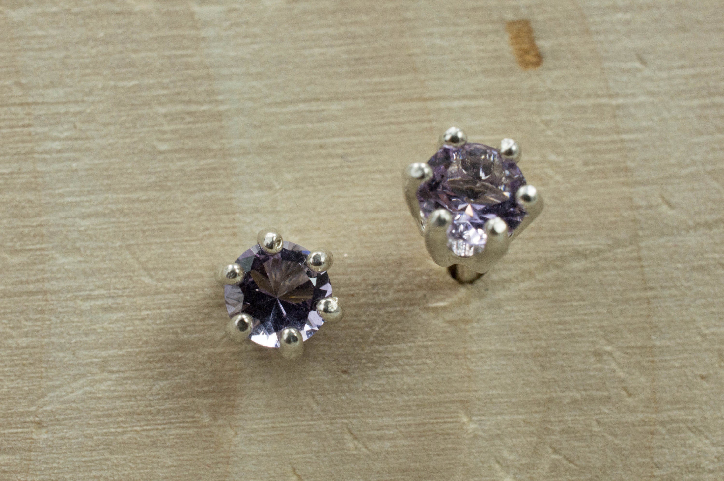 Purple Scapolite Earrings, Natural Untreated Tanzania Scapolite - Mark Oliver Gems