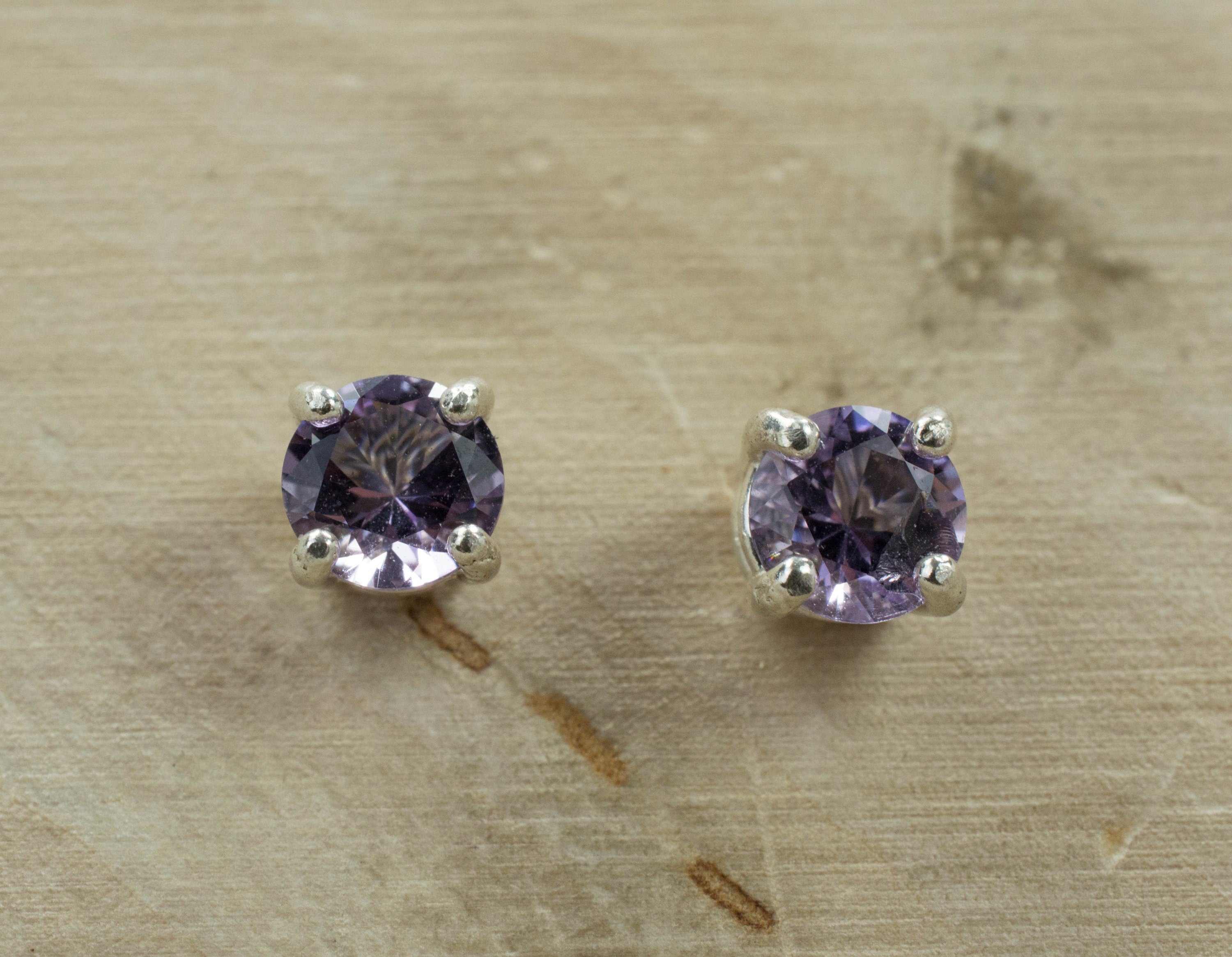 Purple Scapolite Earrings, Natural Untreated Tanzania Mined Scapolite - Mark Oliver Gems