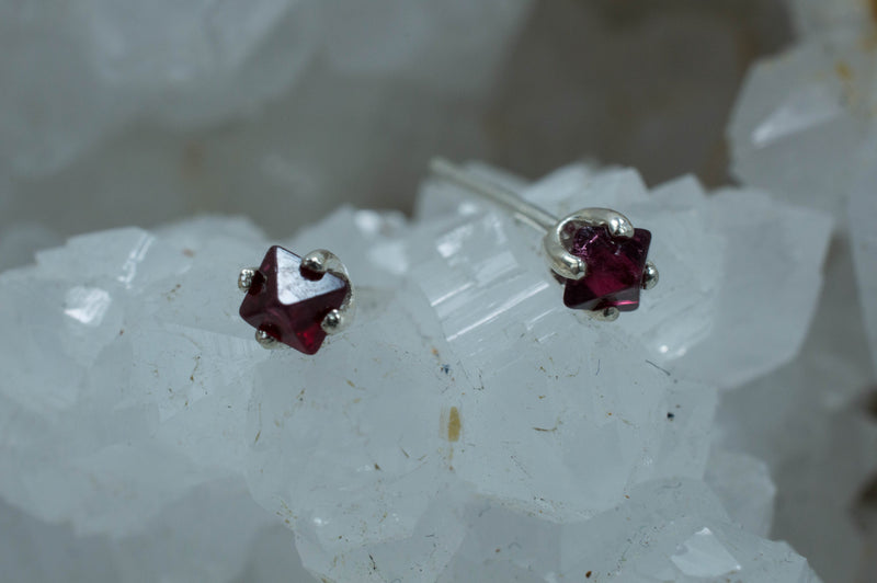 Red Spinel Earrings; Genuine Untreated Burma Spinel