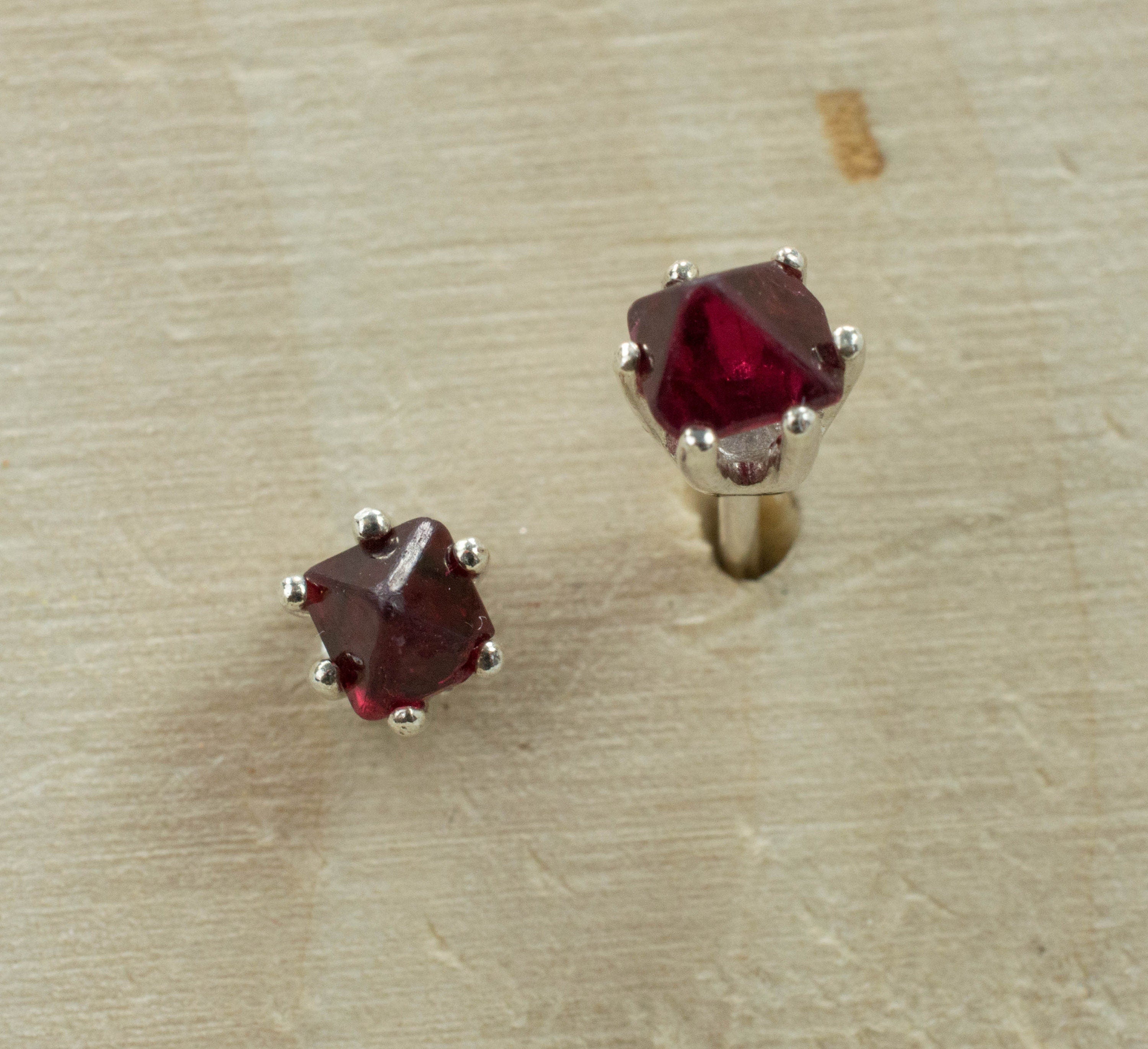 Red Spinel Earrings; Natural Untreated Burmese Spinel - Mark Oliver Gems