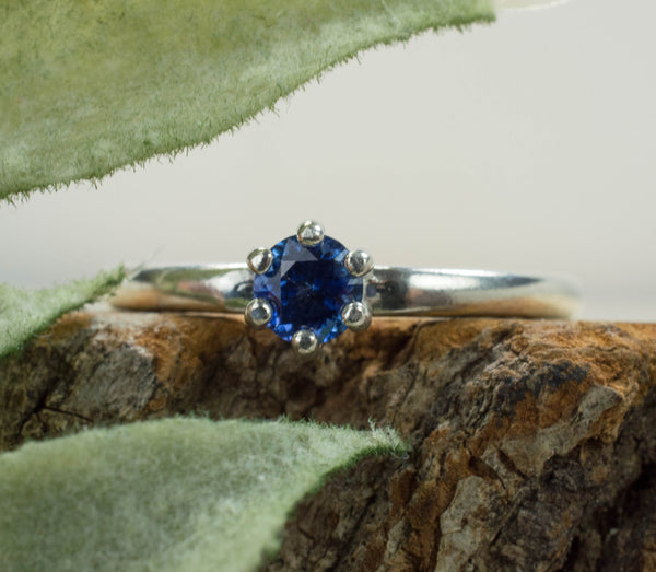 Blue Sapphire Ring, Natural Untreated Sri Lankan Sapphire
