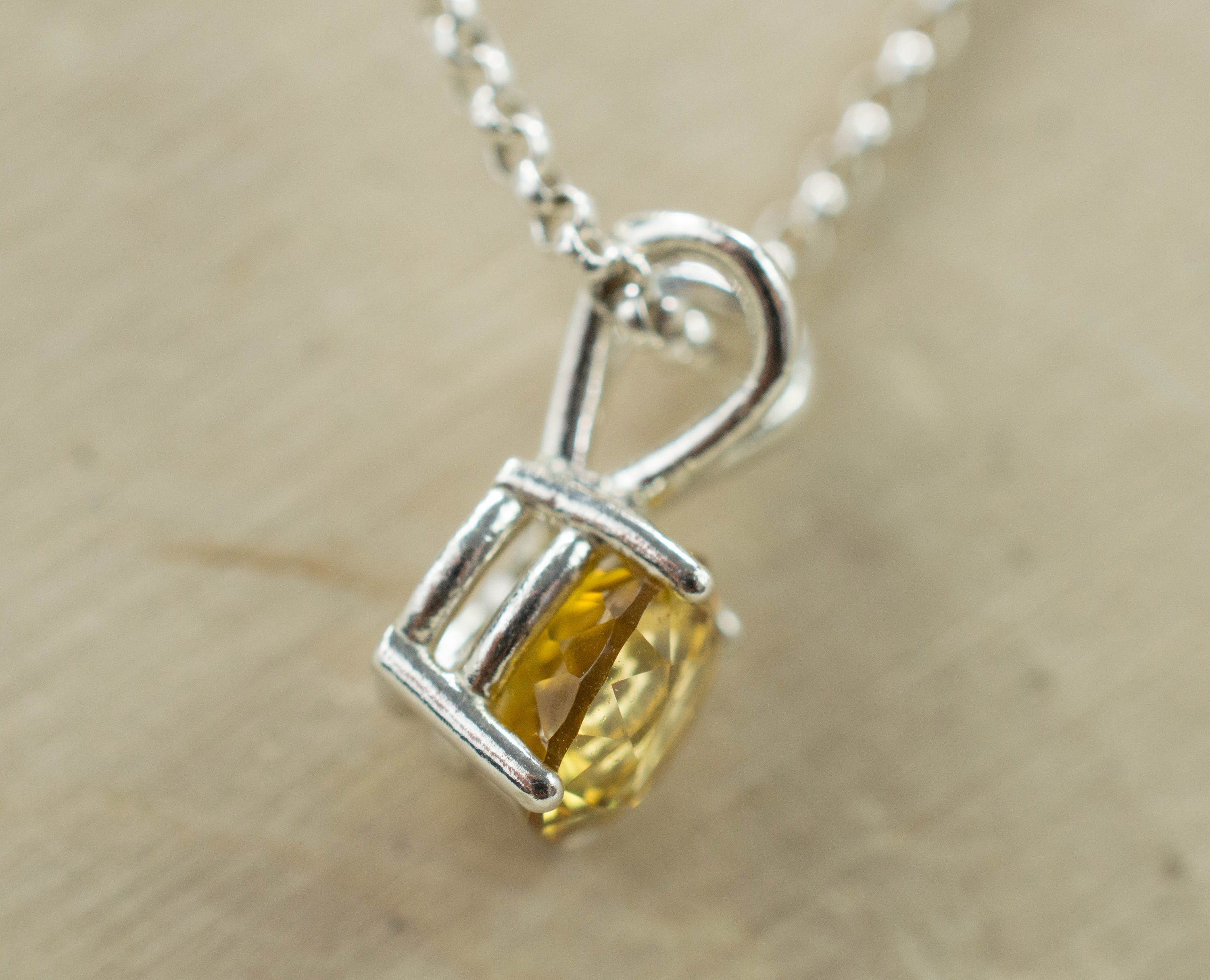 Yellow Zircon Pendant, Genuine Untreated Madagascan Zircon - Mark Oliver Gems