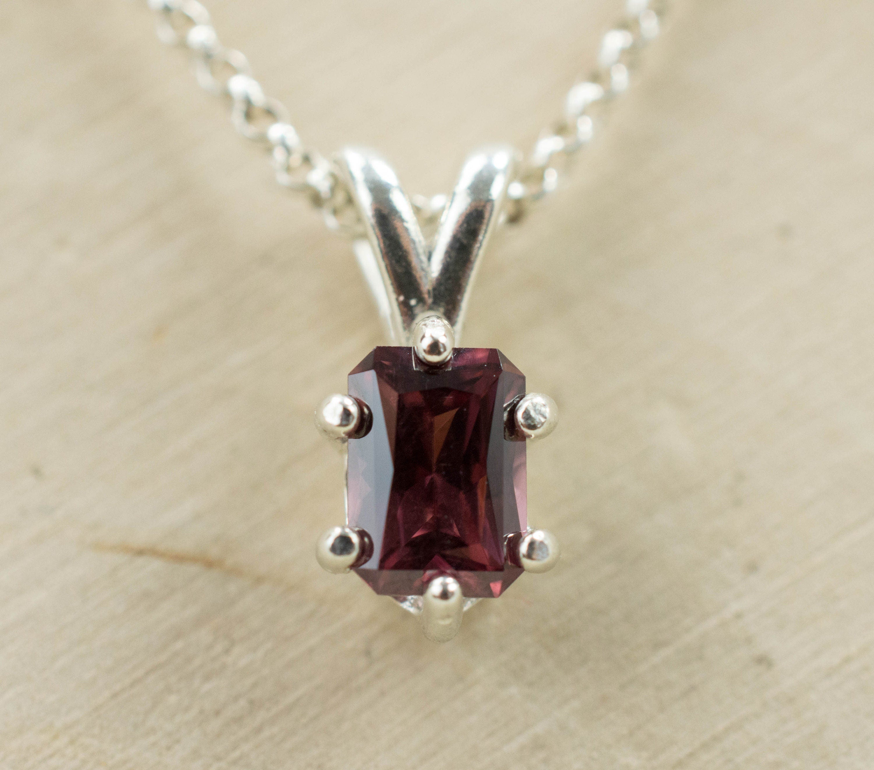 Zircon Pendant, Genuine Untreated Tanzanian Red Zircon - Mark Oliver Gems