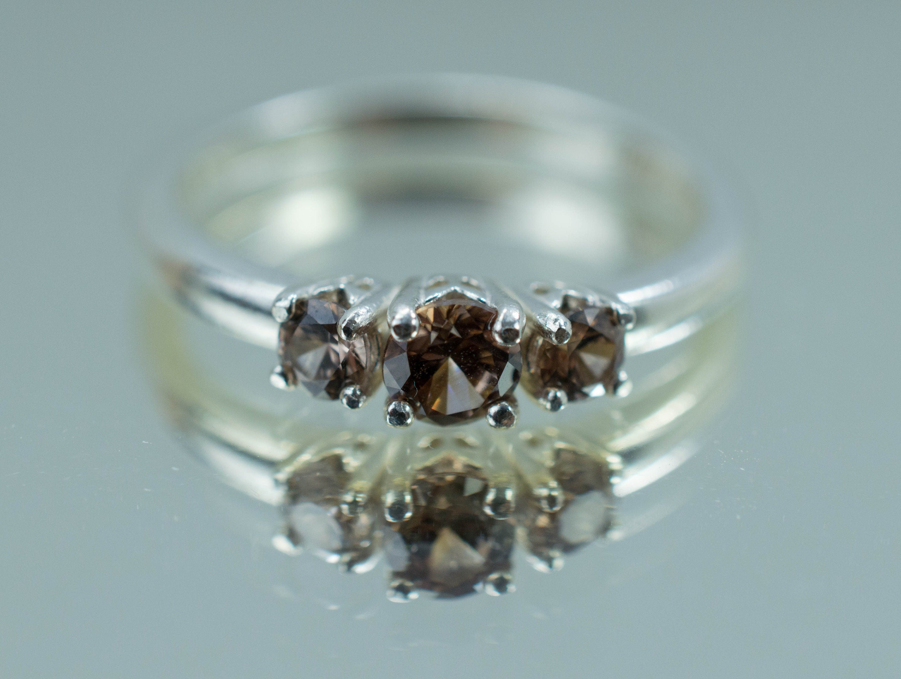 Zircon Ring; Genuine Untreated Tanzanian Champagne Zircon Set - Mark Oliver Gems