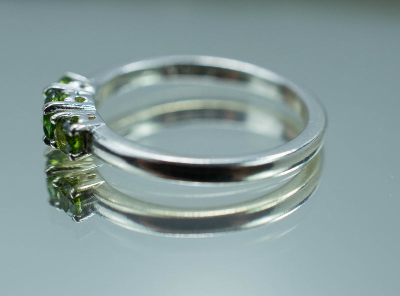 Zircon Ring; Genuine Untreated Sri Lanka Green Zircon Set