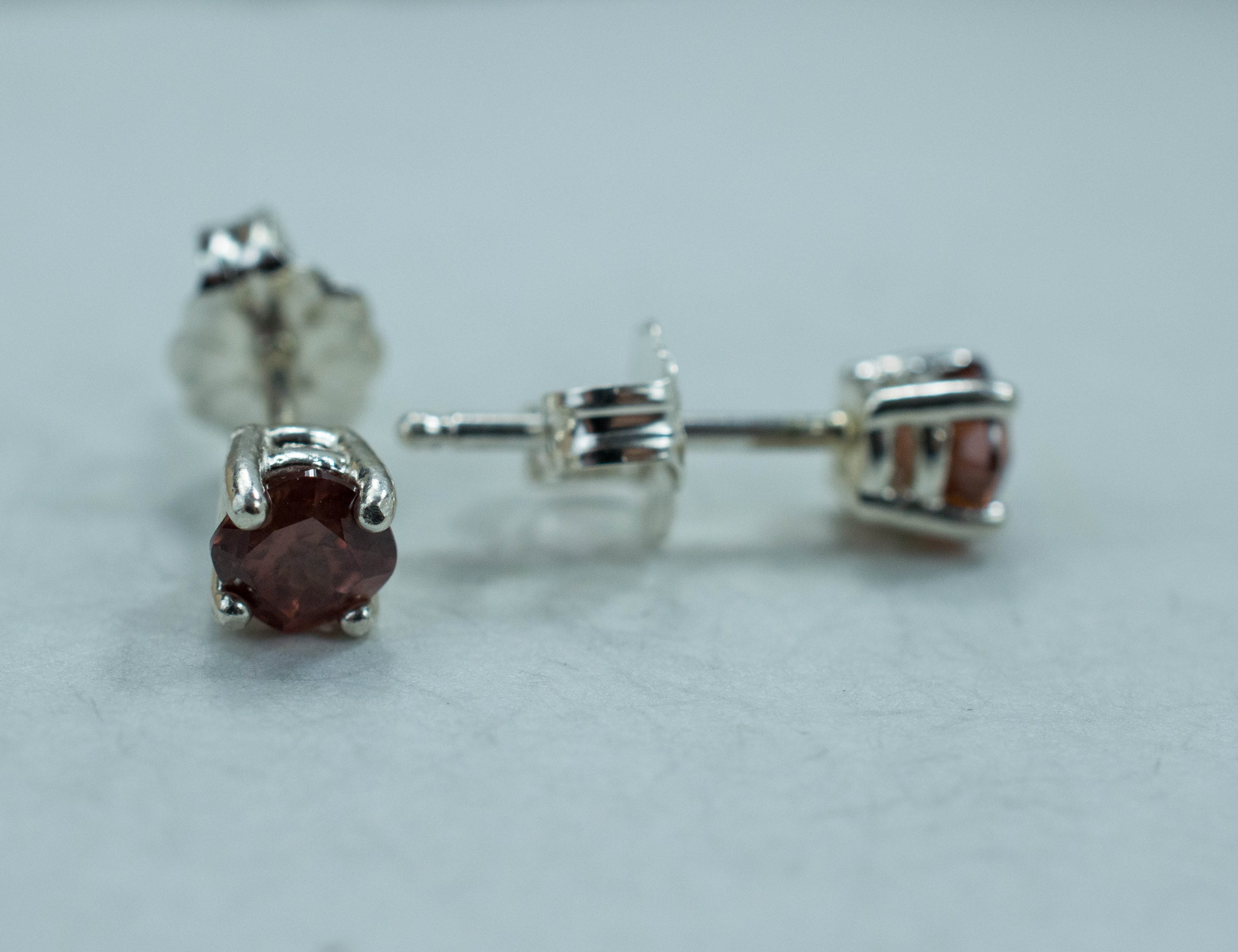 Red Zircon Earrings; Genuine Untreated Tanzania Zircon; 0.890cts - Mark Oliver Gems