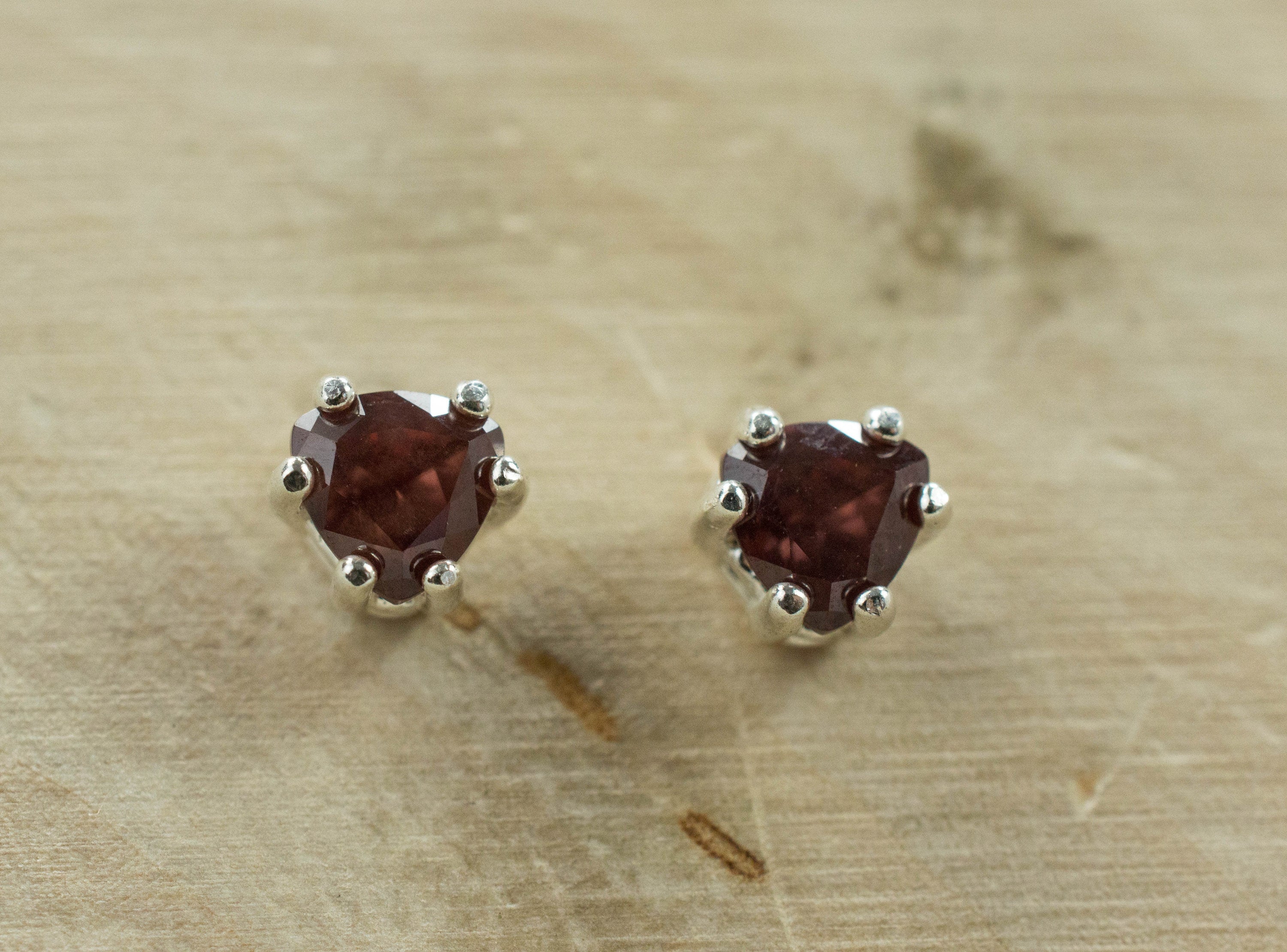 Red Zircon Earrings; Genuine Untreated Tanzania Zircon; 1.330cts - Mark Oliver Gems