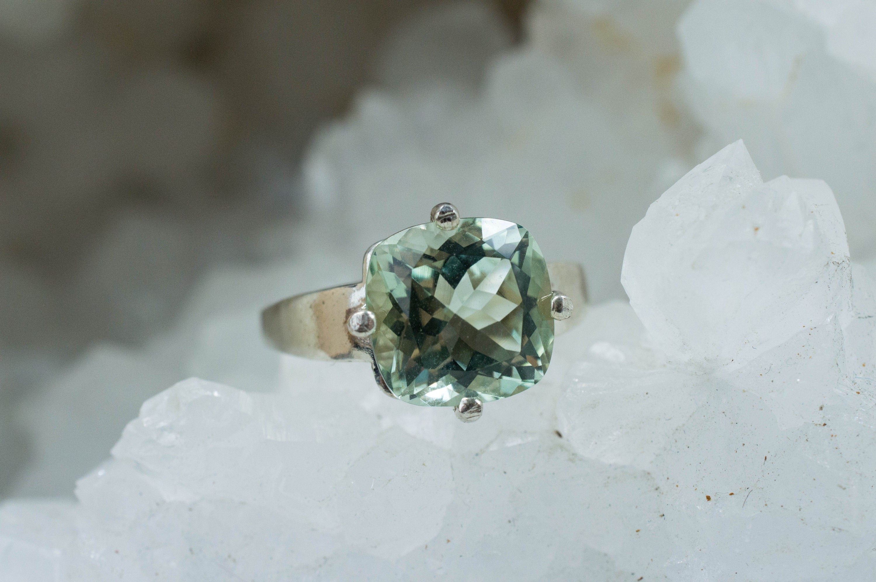 Green on sale prasiolite ring