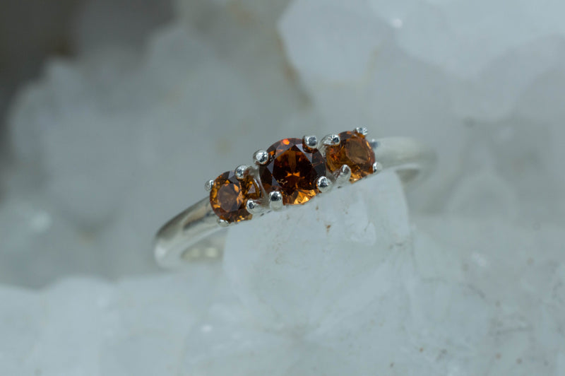 Hessonite Garnet Ring; Genuine Untreated Sri Lanka Garnets