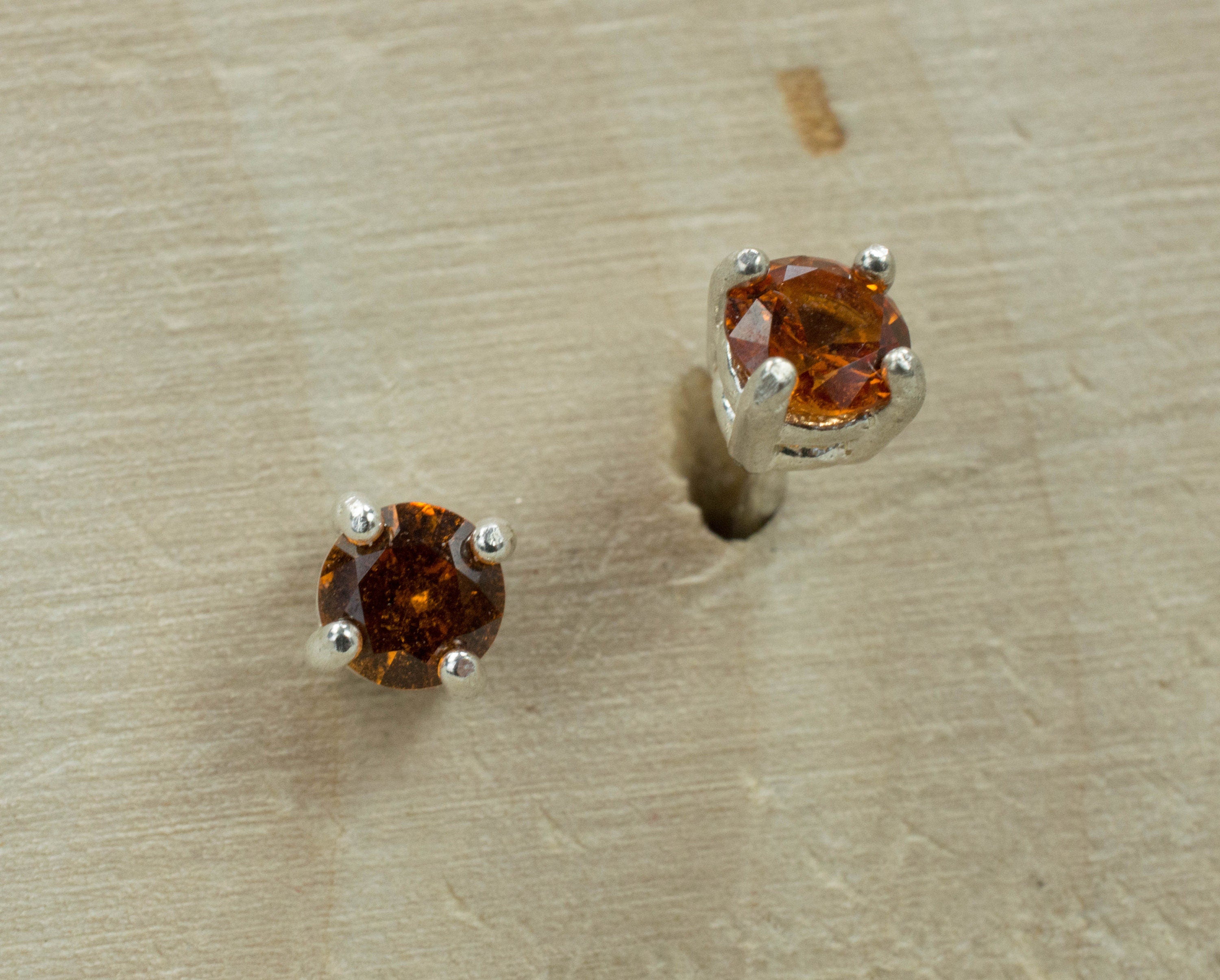 Hessonite Garnet Earrings; Genuine Untreated Sri Lankan Garnet - Mark Oliver Gems