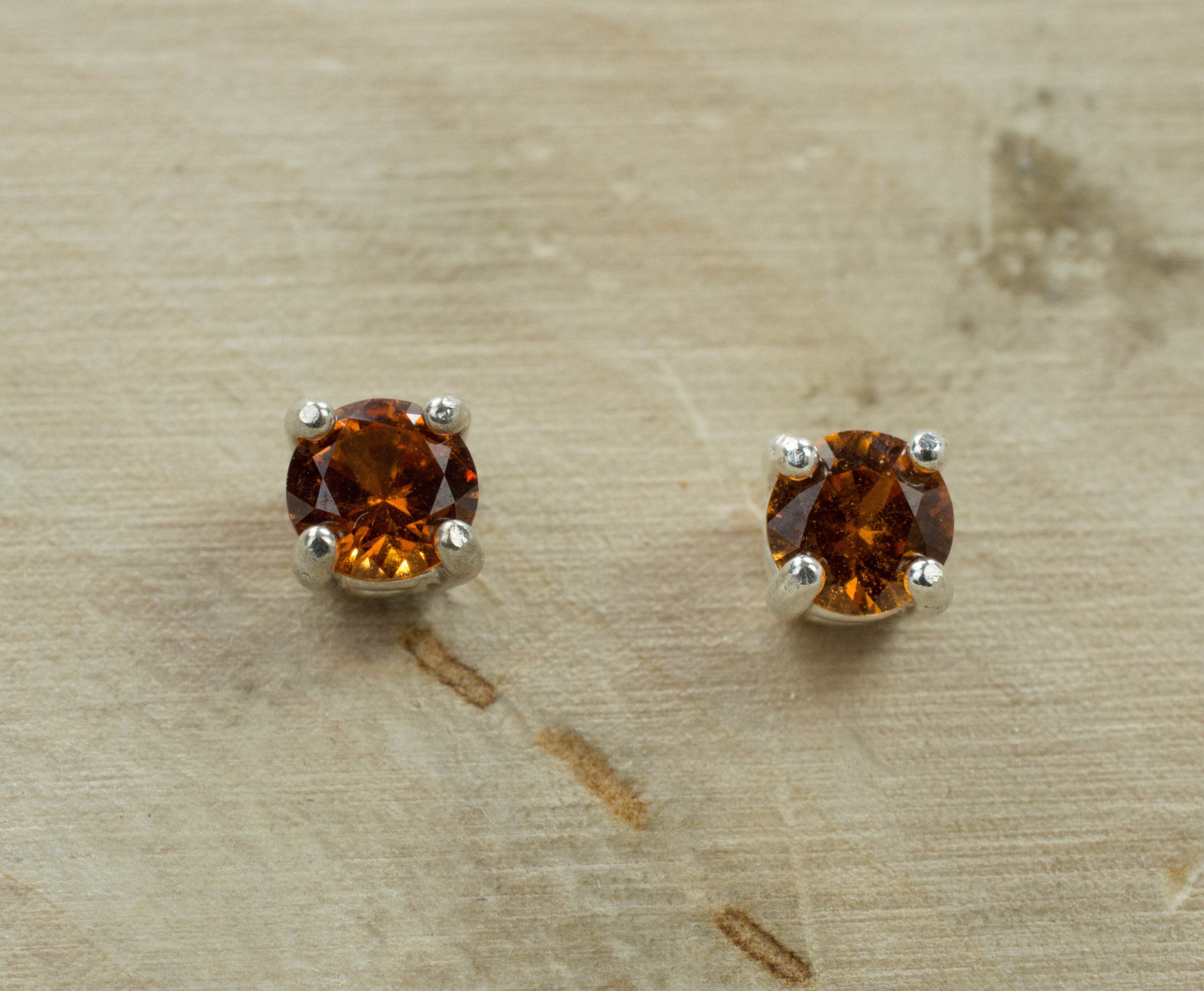 Hessonite Garnet Earrings; Genuine Untreated Sri Lankan Garnet - Mark Oliver Gems