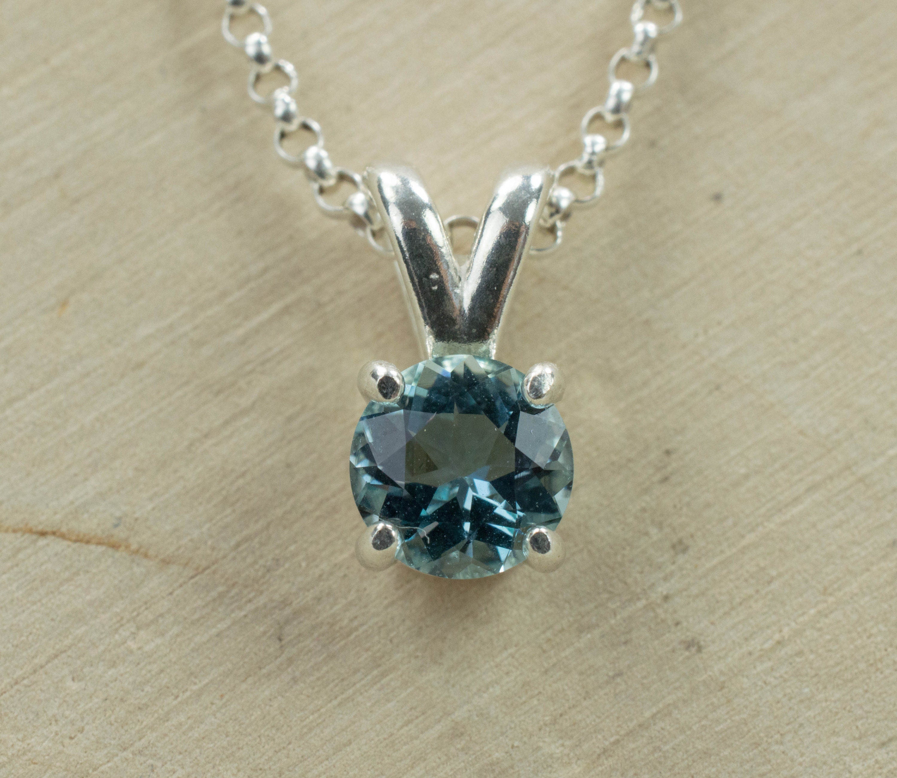 Aquamarine Pendant; Genuine Untreated Mozambique Aquamarine - Mark Oliver Gems