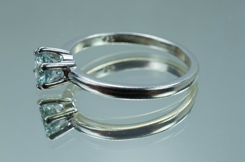 Aquamarine Ring, Genuine Untreated Brazil Aquamarine