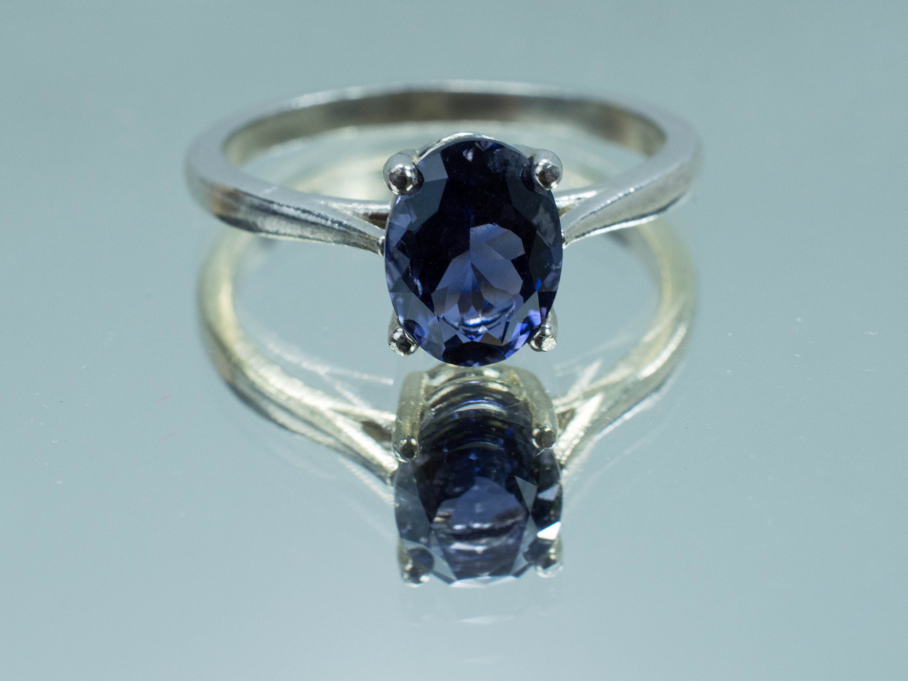 Iolite Ring; Natural Untreated Tanzania Iolite - Mark Oliver Gems