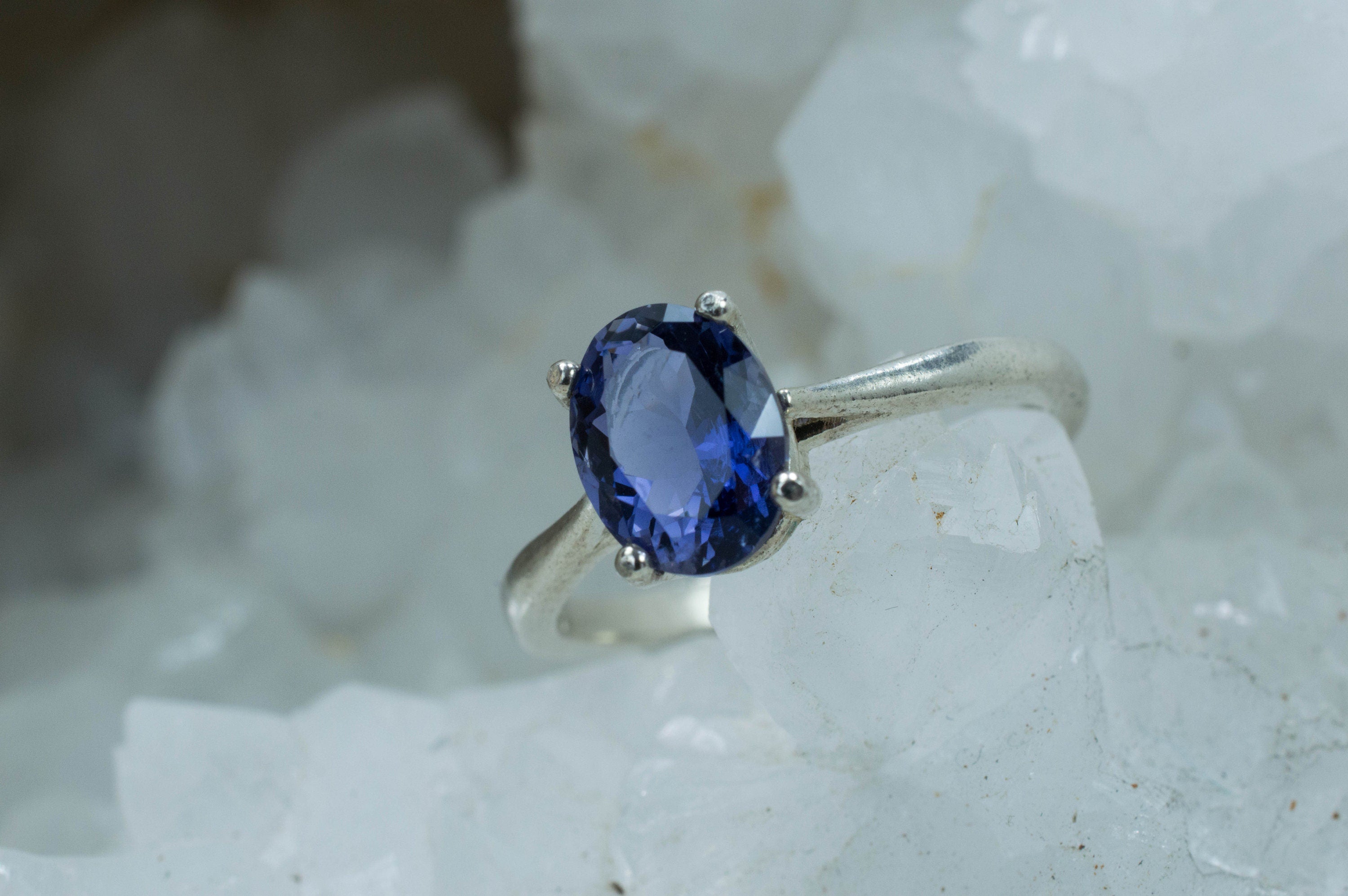 Iolite Ring; Natural Untreated Tanzania Iolite - Mark Oliver Gems