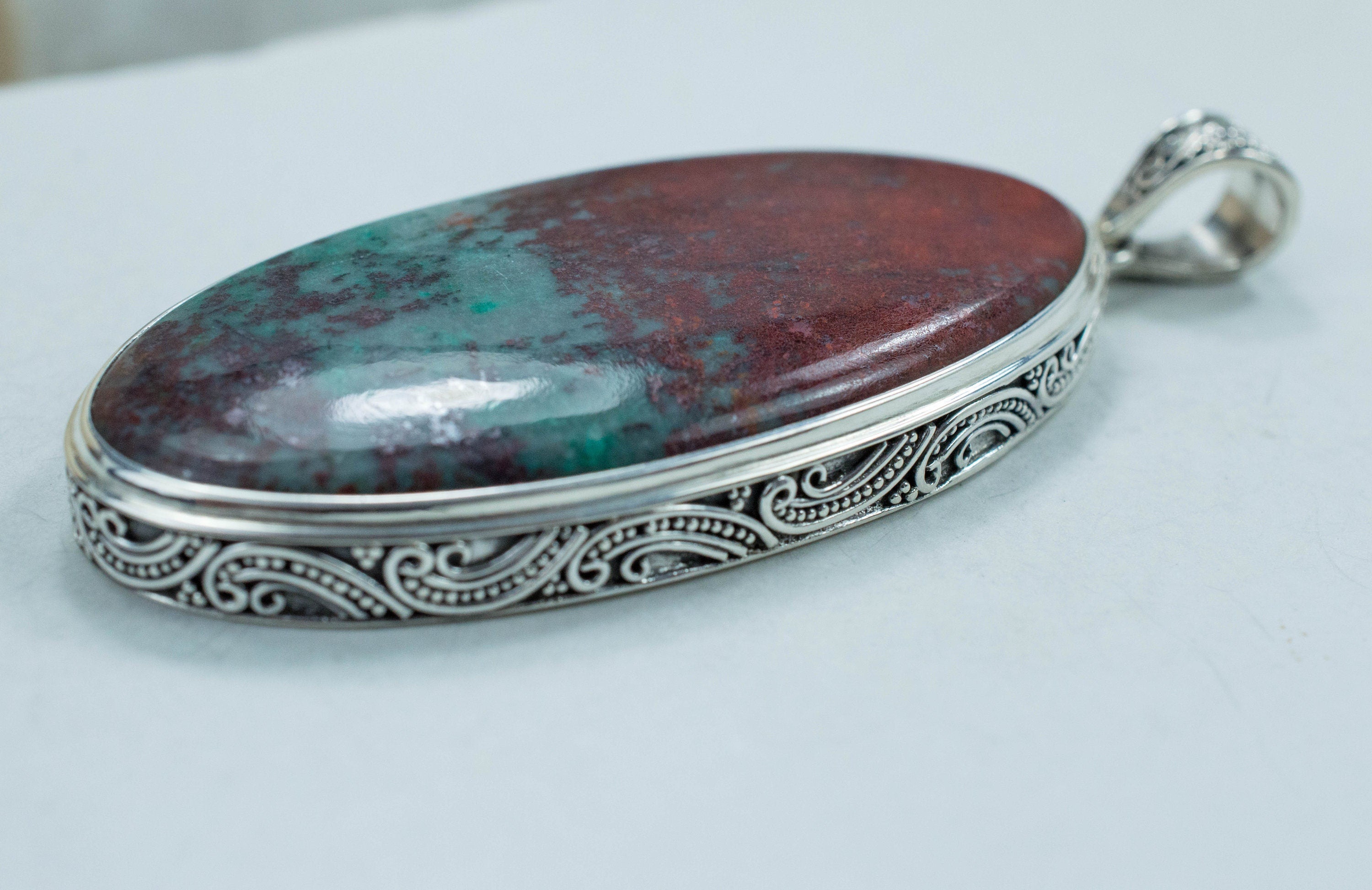 Sonora Sunset Chrysocolla Pendant; Genuine Untreated Mexico Chrysocolla - Mark Oliver Gems