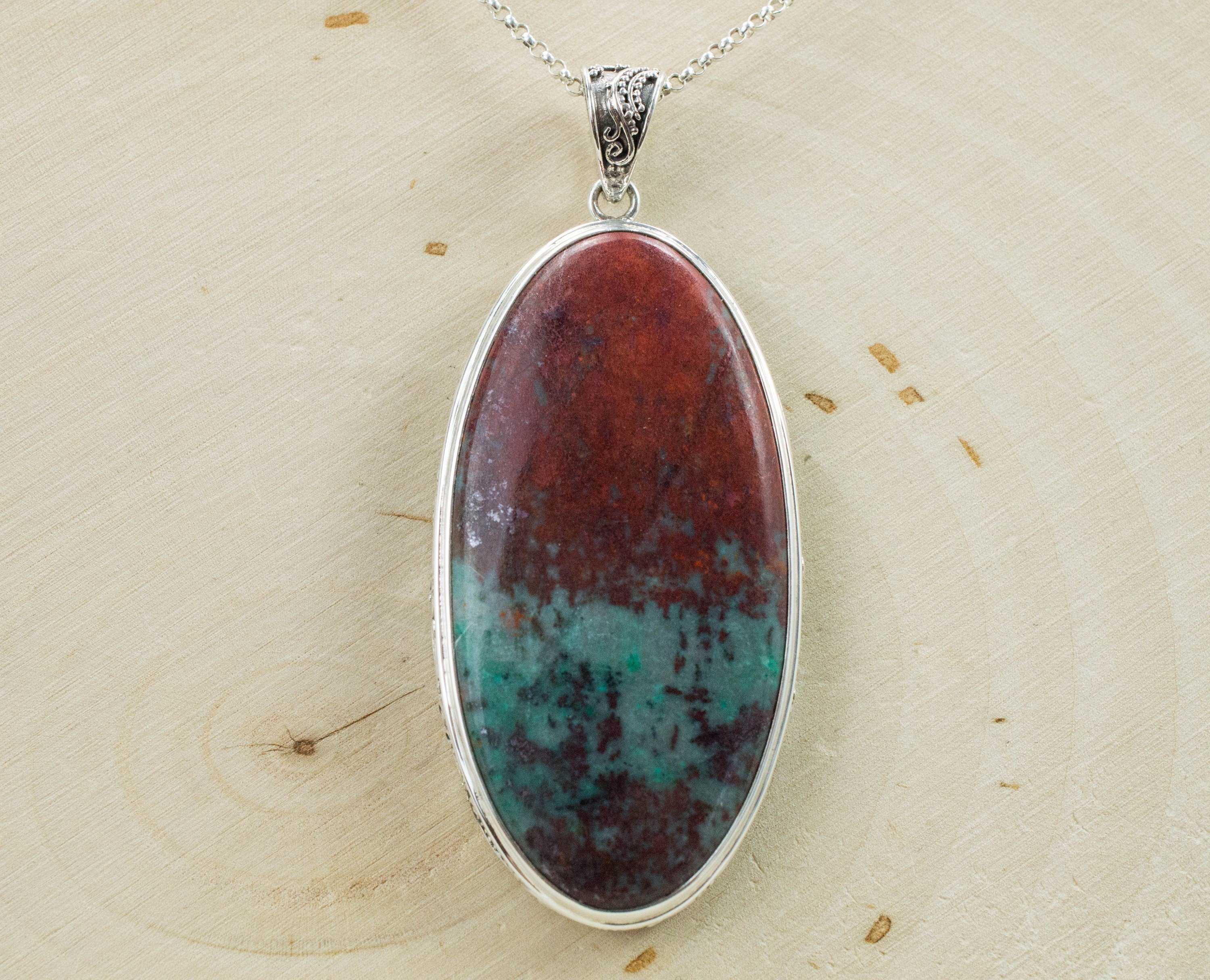 Sonora Sunset Chrysocolla Pendant; Genuine Untreated Mexico Chrysocolla - Mark Oliver Gems