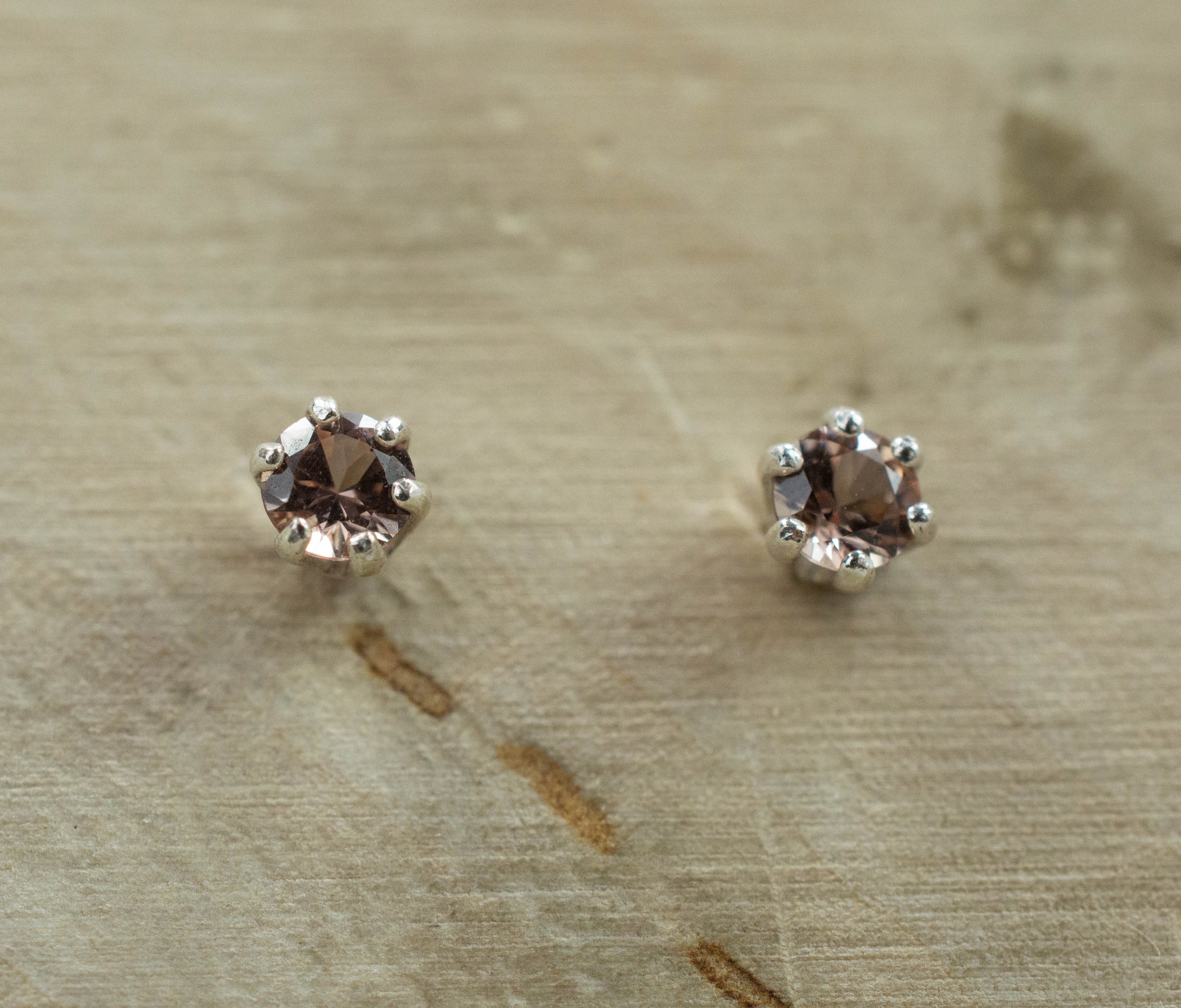 Champagne Garnet Earrings; Genuine Untreated Tanzanian Garnet - Mark Oliver Gems