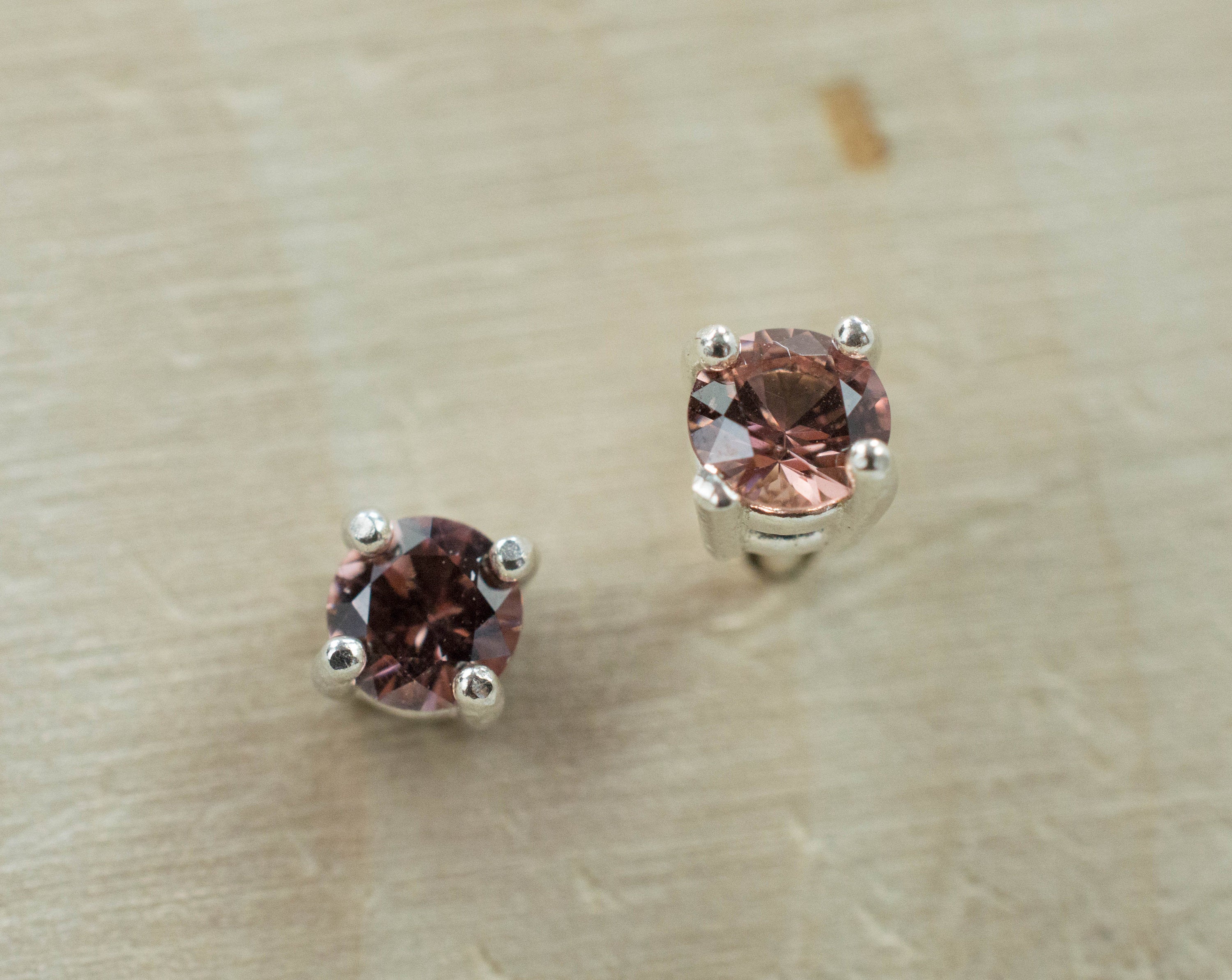 Champagne Garnet Earrings; Genuine Untreated Tanzania Garnet - Mark Oliver Gems