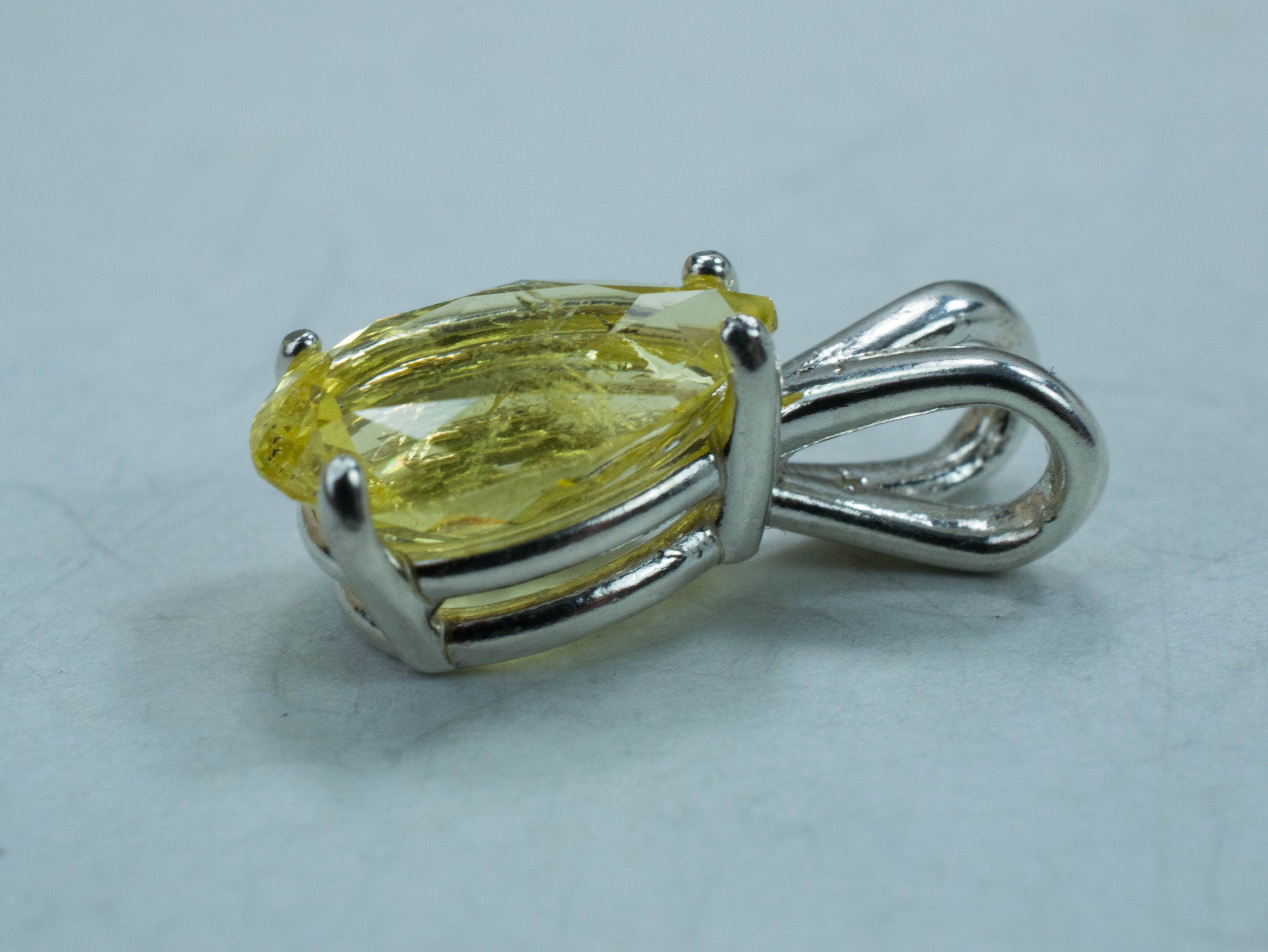 Danburite Pendant; Natural Untreated Tanzania Yellow Danburite - Mark Oliver Gems