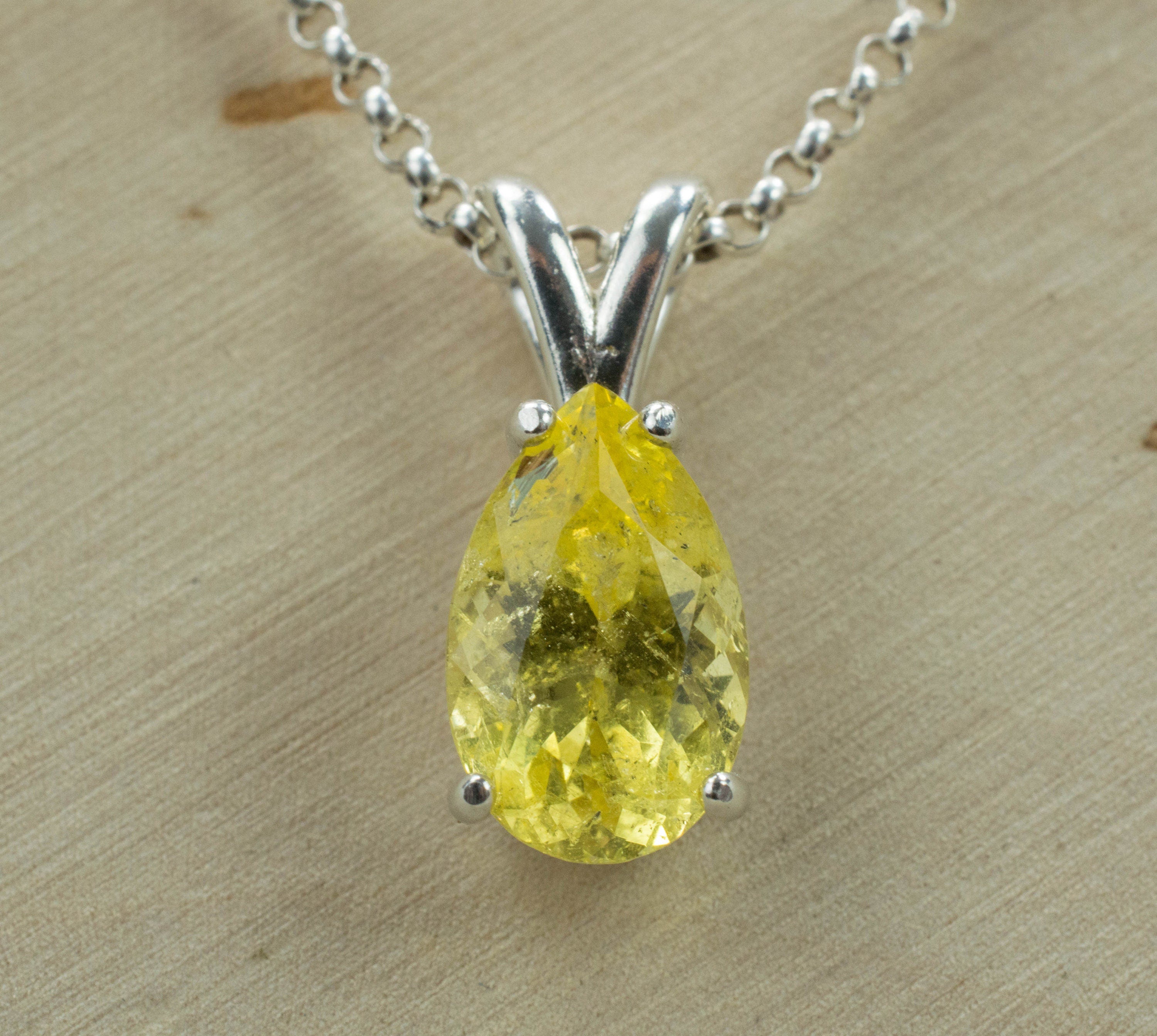 Danburite Pendant; Natural Untreated Tanzania Yellow Danburite - Mark Oliver Gems