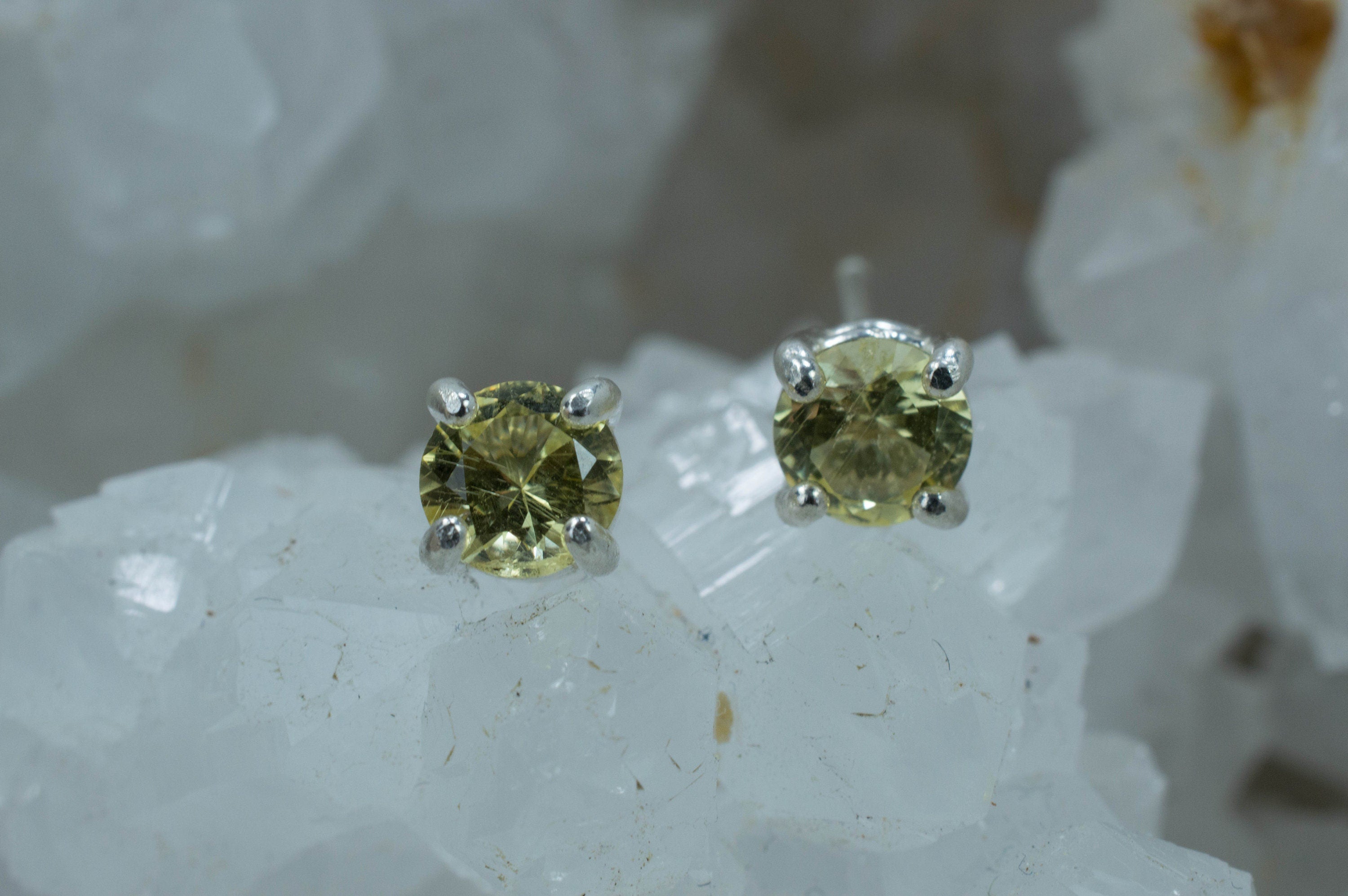 Danburite Earrings; Natural Untreated Tanzania Yellow Danburite - Mark Oliver Gems