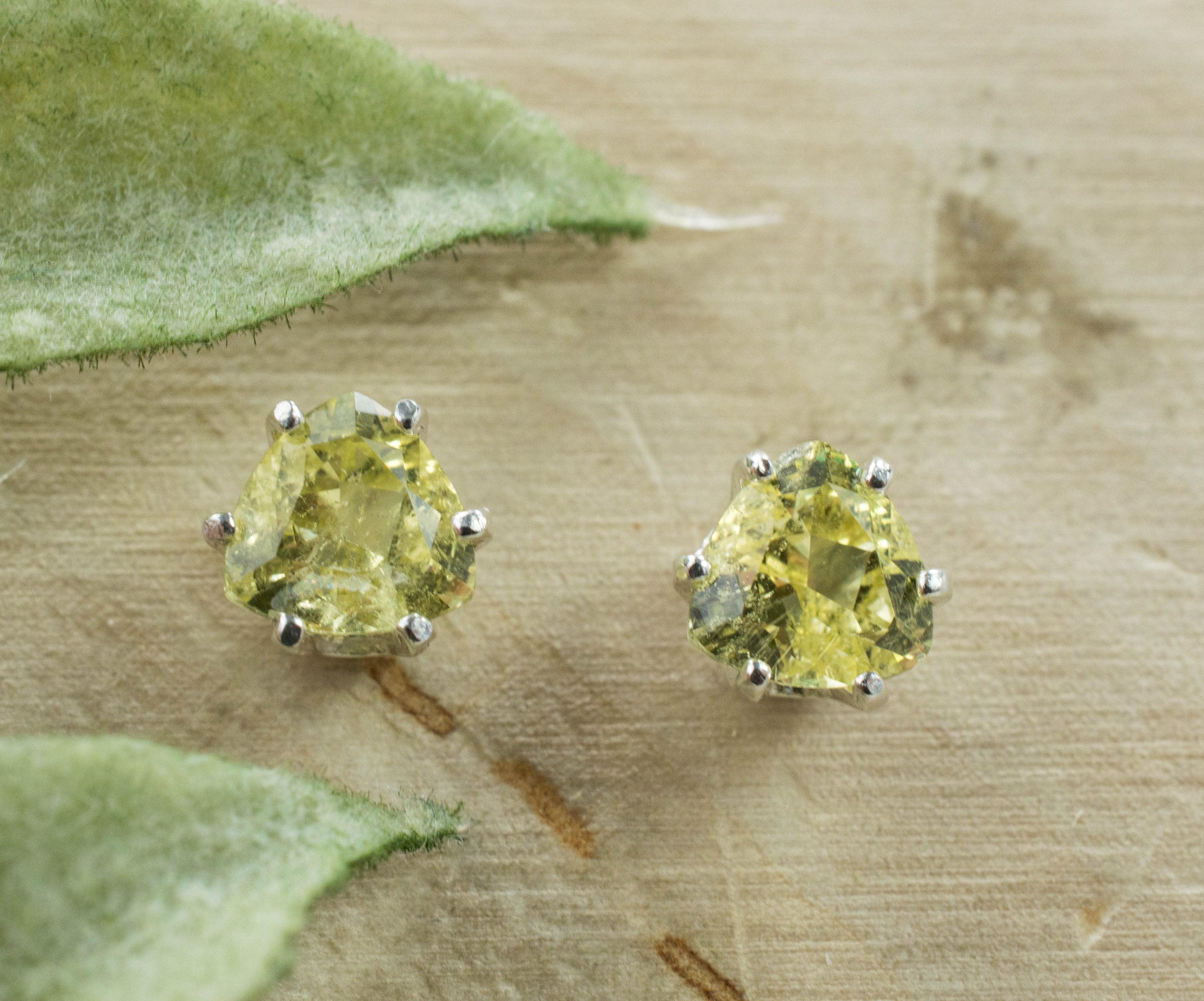 Danburite Earrings; Natural Untreated Tanzanian Mined Yellow Danburite - Mark Oliver Gems