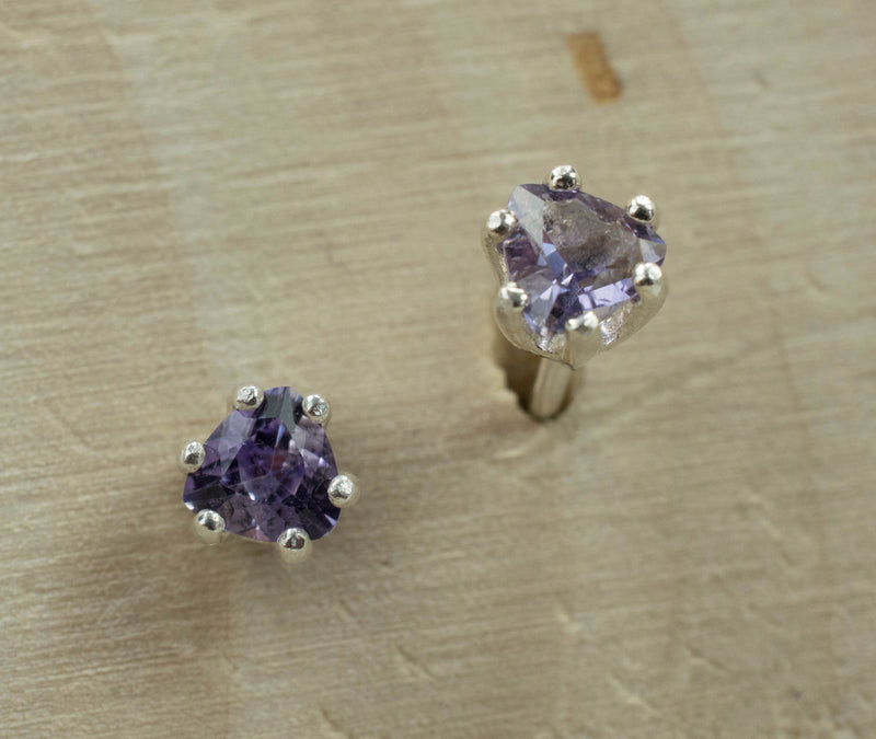 Scapolite Earrings, Natural Untreated Tanzania Purple Scapolite