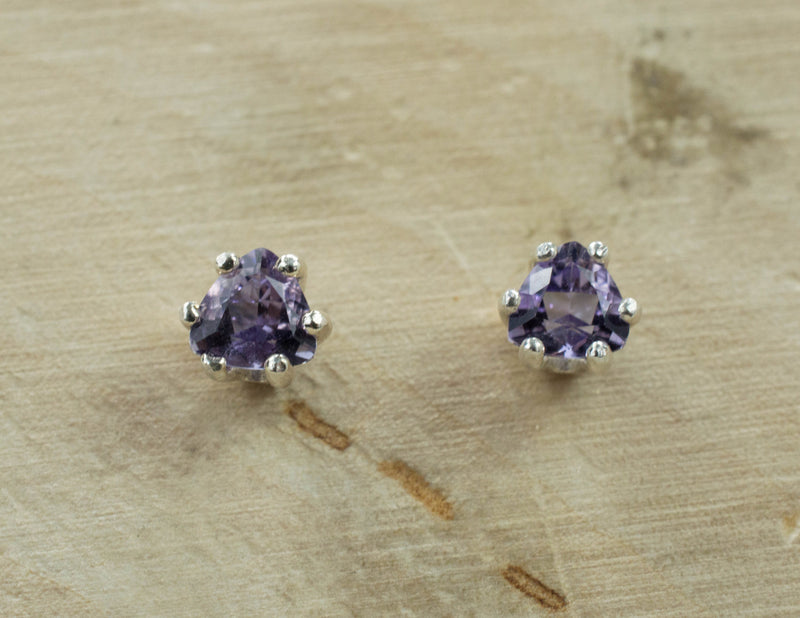 Scapolite Earrings, Natural Untreated Tanzania Purple Scapolite