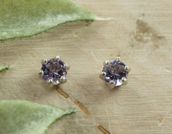 Purple Scapolite Earrings, Natural Untreated Tanzania Scapolite