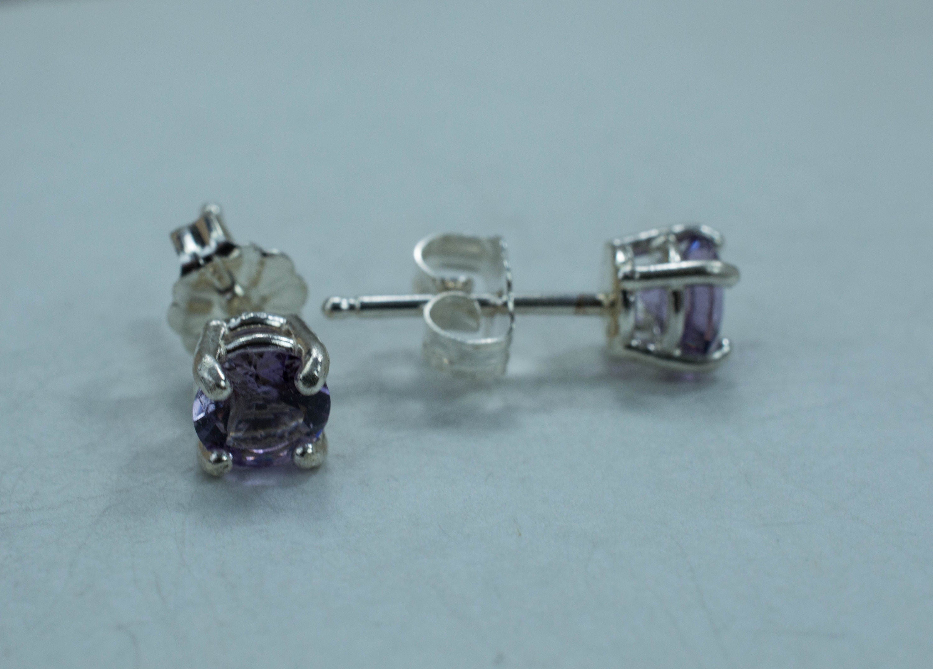 Purple Scapolite Earrings, Natural Untreated Tanzania Mined Scapolite - Mark Oliver Gems