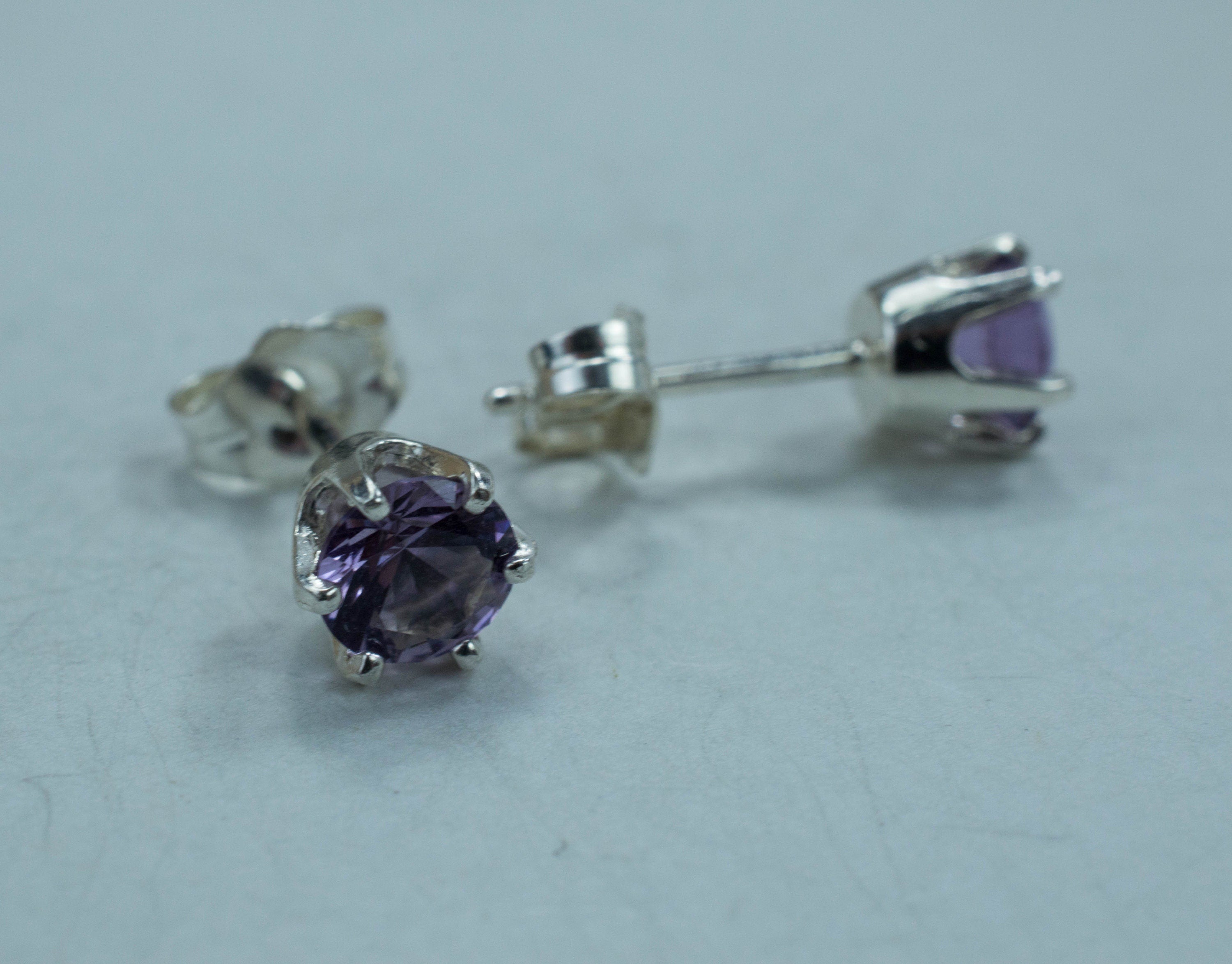 Purple Scapolite Earrings, Genuine Untreated Tanzania Mined Scapolite - Mark Oliver Gems