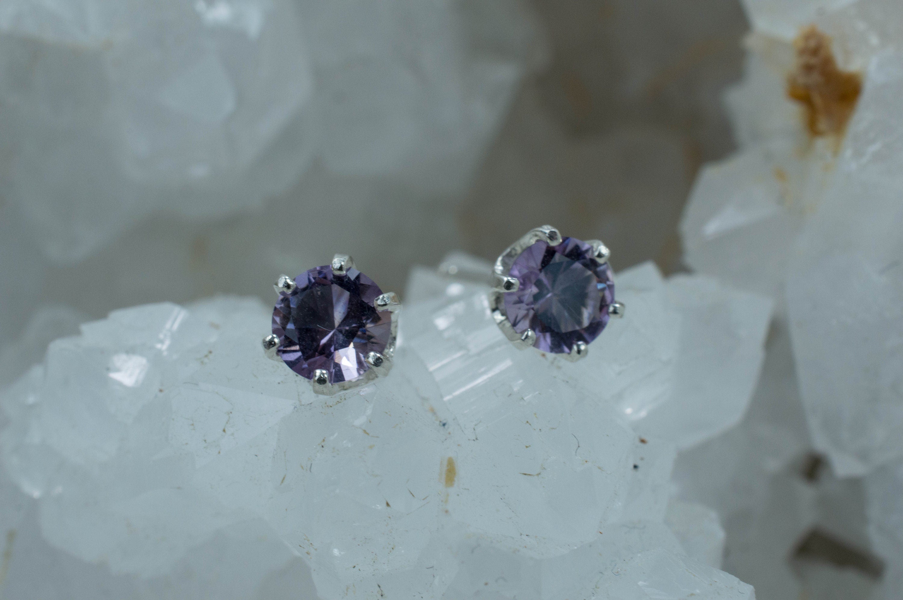 Purple Scapolite Earrings, Genuine Untreated Tanzania Mined Scapolite - Mark Oliver Gems