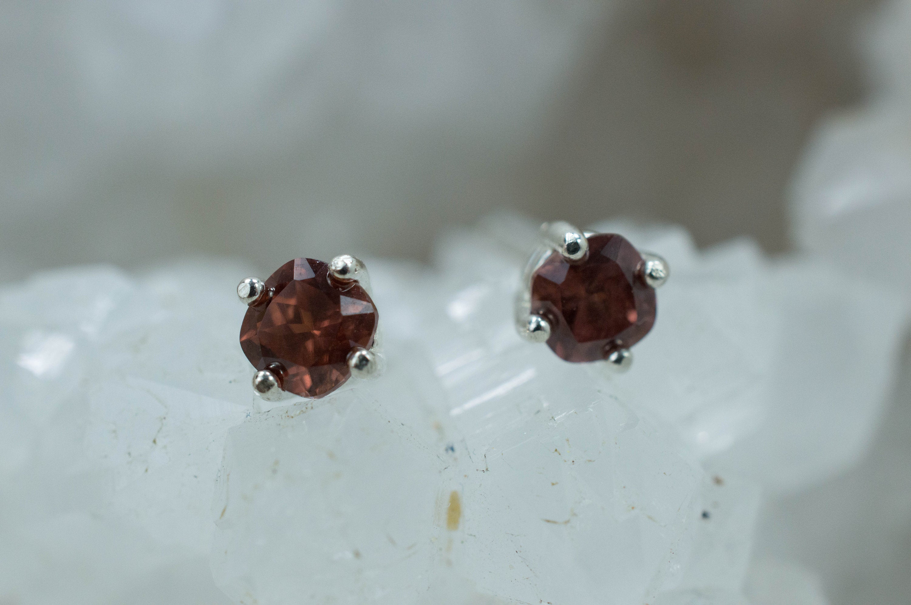 Red Zircon Earrings; Genuine Untreated Tanzania Zircon; 0.890cts - Mark Oliver Gems