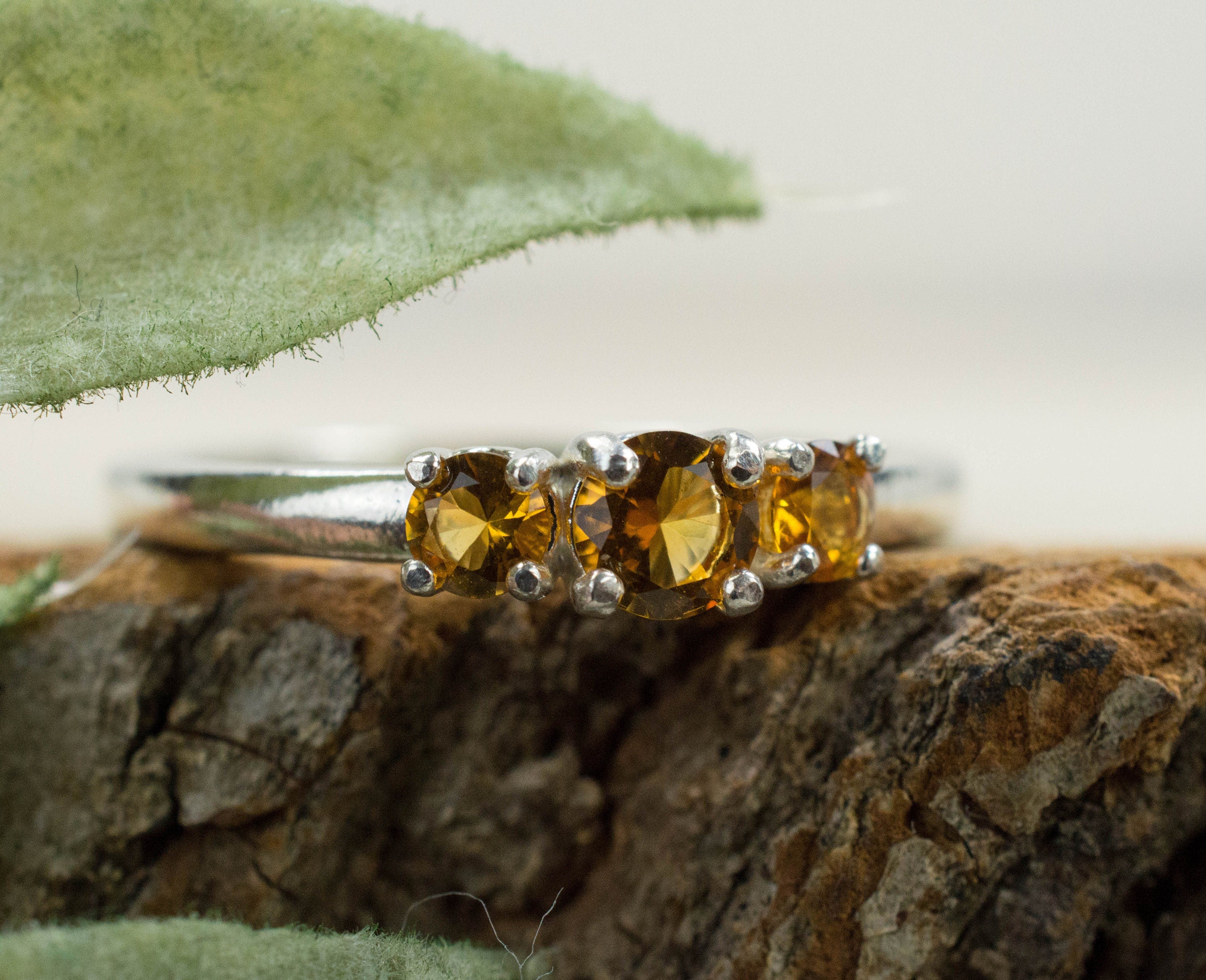 Citrine Ring; Natural Untreated Uruguay Citrine - Mark Oliver Gems