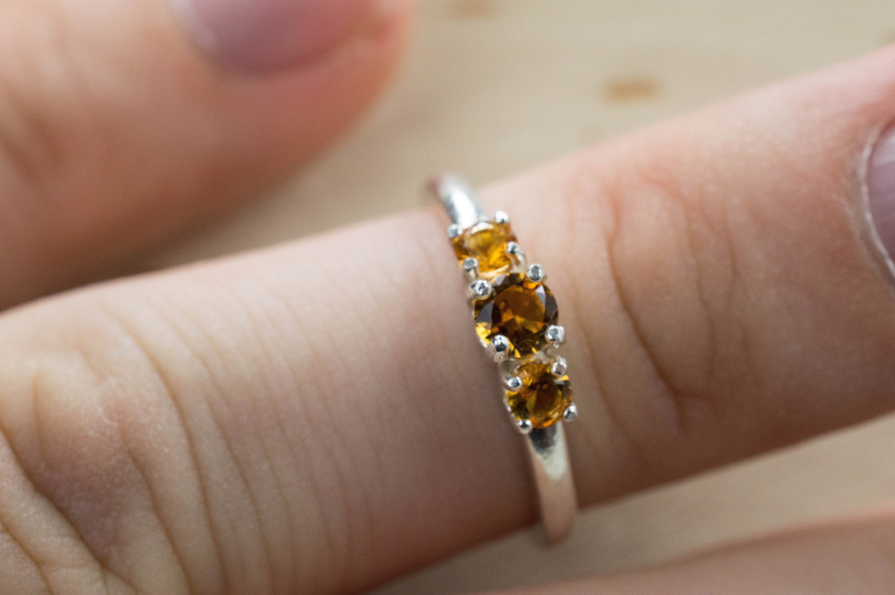 Citrine Ring; Natural Untreated Uruguay Citrine - Mark Oliver Gems