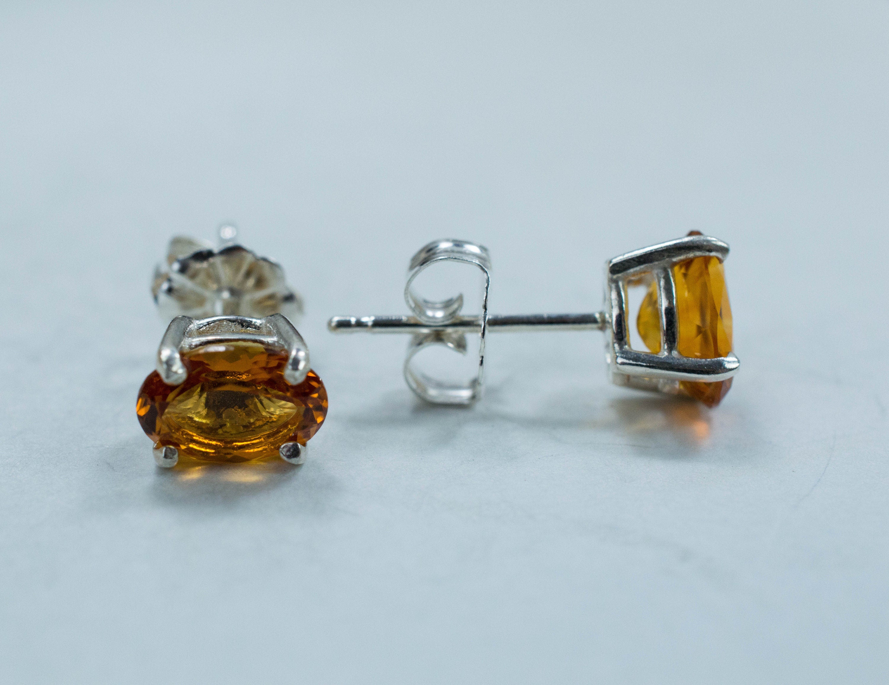 Citrine Earrings; Natural Untreated Uruguay Citrine; 1.305cts - Mark Oliver Gems