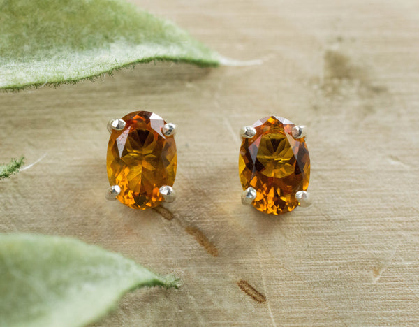 Citrine Earrings; Natural Untreated Uruguay Citrine; 1.305cts