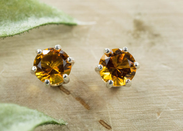 Citrine Earrings; Natural Untreated Uruguay Citrine; 1.360cts