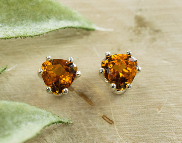 Citrine Earrings; Natural Untreated Uruguay Citrine; 1.375cts