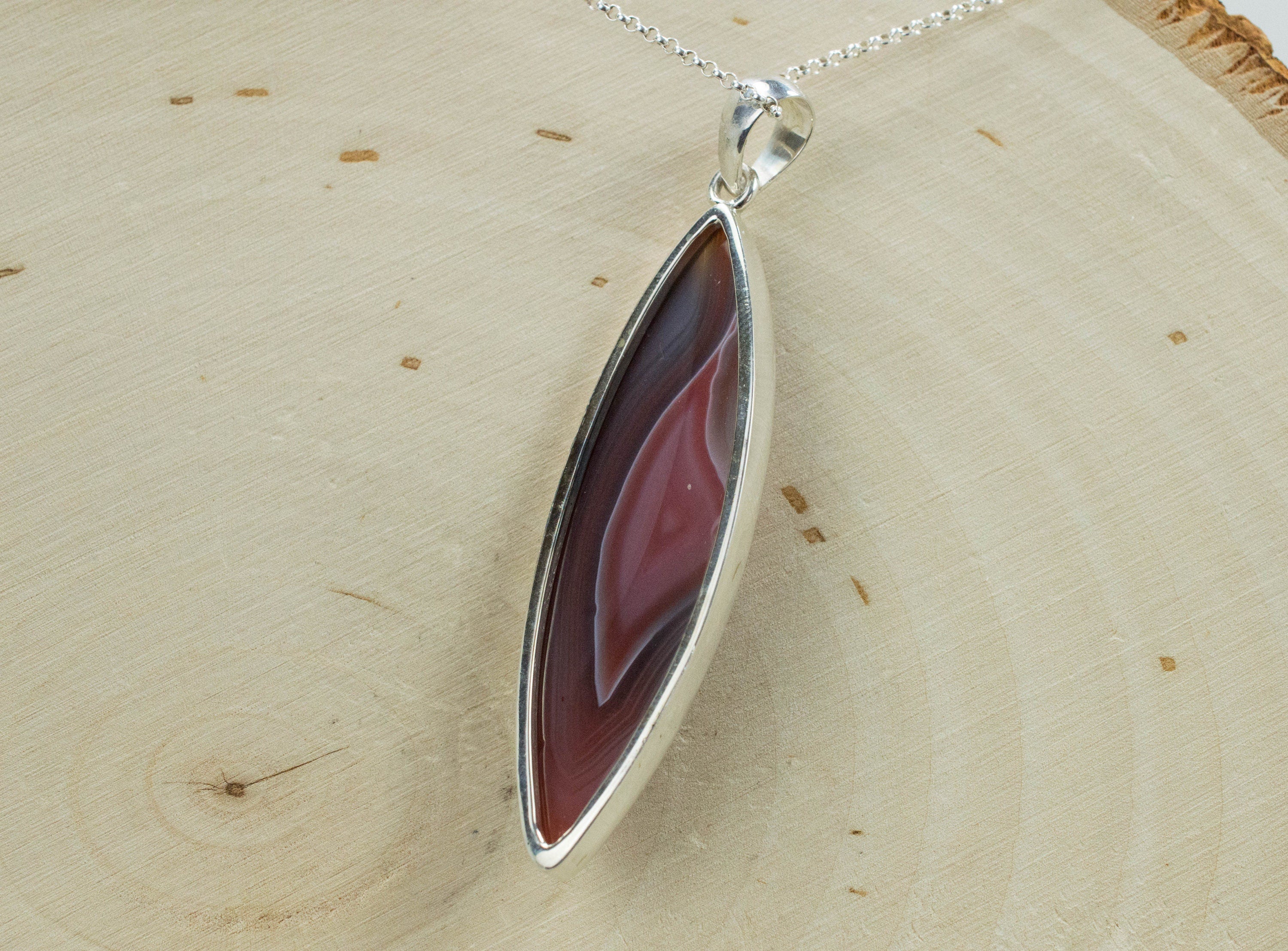 Agate Pendant; Genuine Untreated Botswana Agate - Mark Oliver Gems