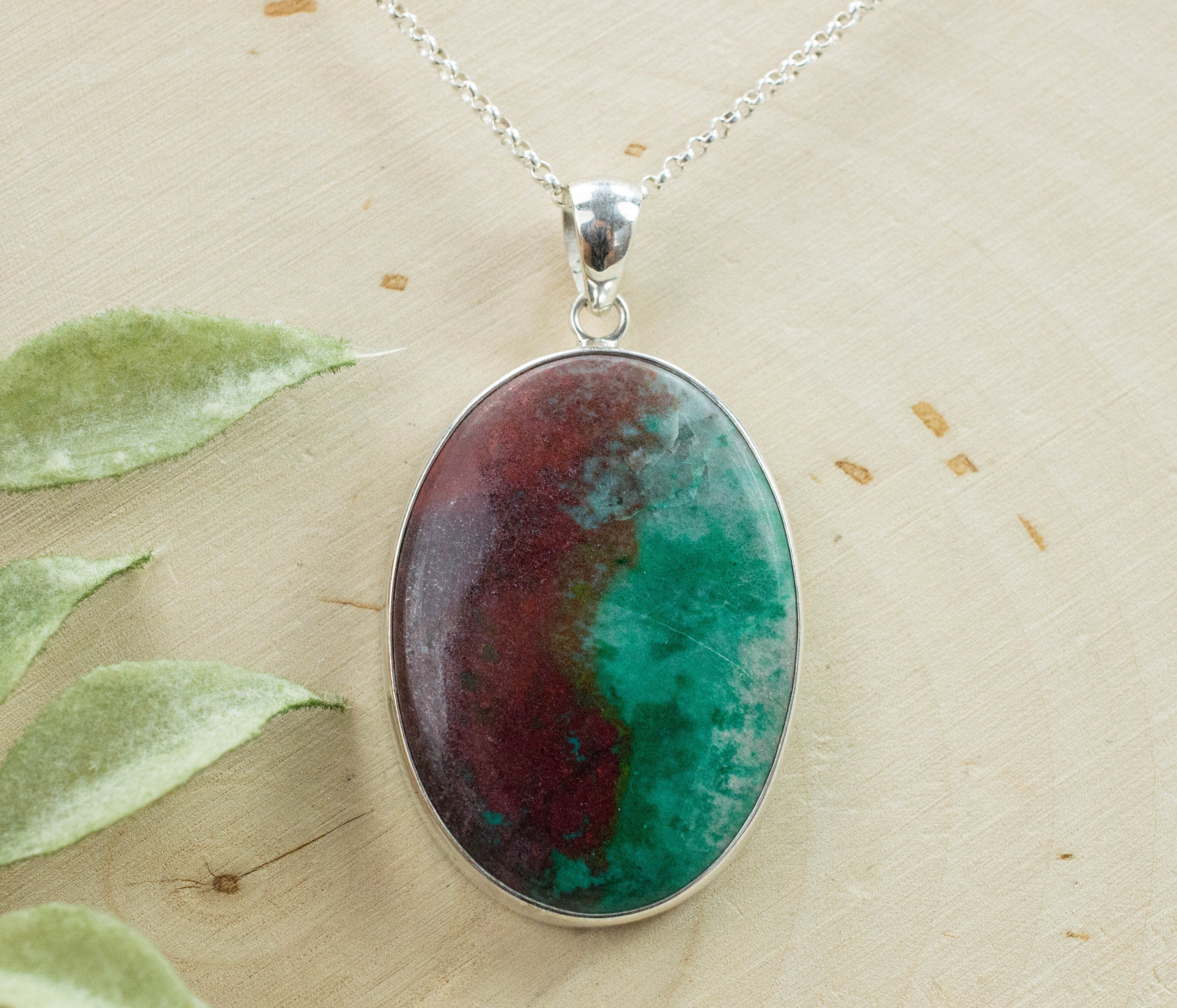 Sonora Sunset Chrysocolla Pendant; Natural Untreated Mexico Chrysocolla - Mark Oliver Gems